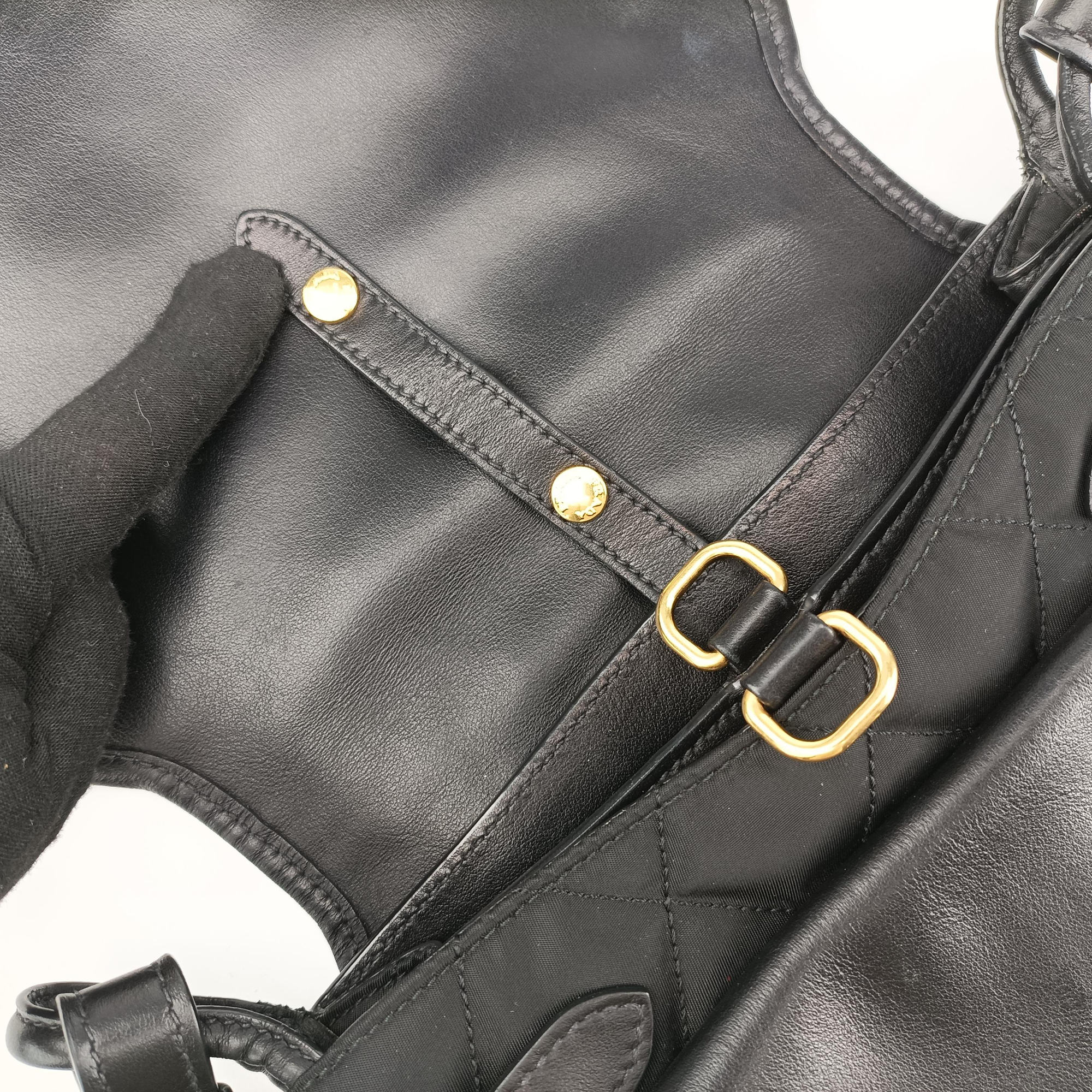 Pre-owned Prada Corsaire Black Nylon × Leather 1BD050 shoulderbag | stylenewstar