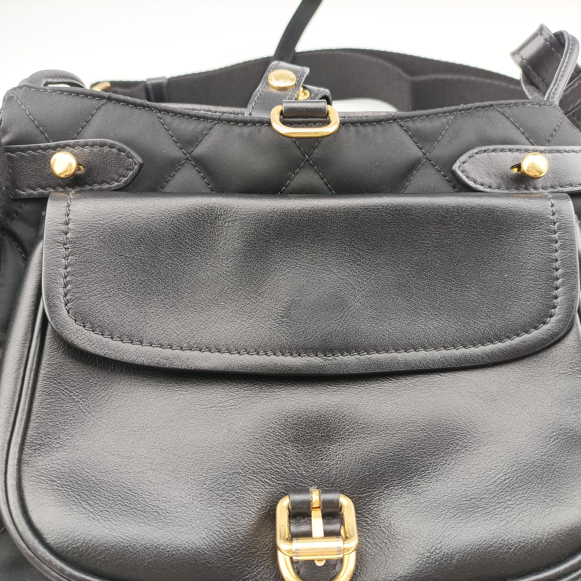 Pre-owned Prada Corsaire Black Nylon × Leather 1BD050 shoulderbag | stylenewstar