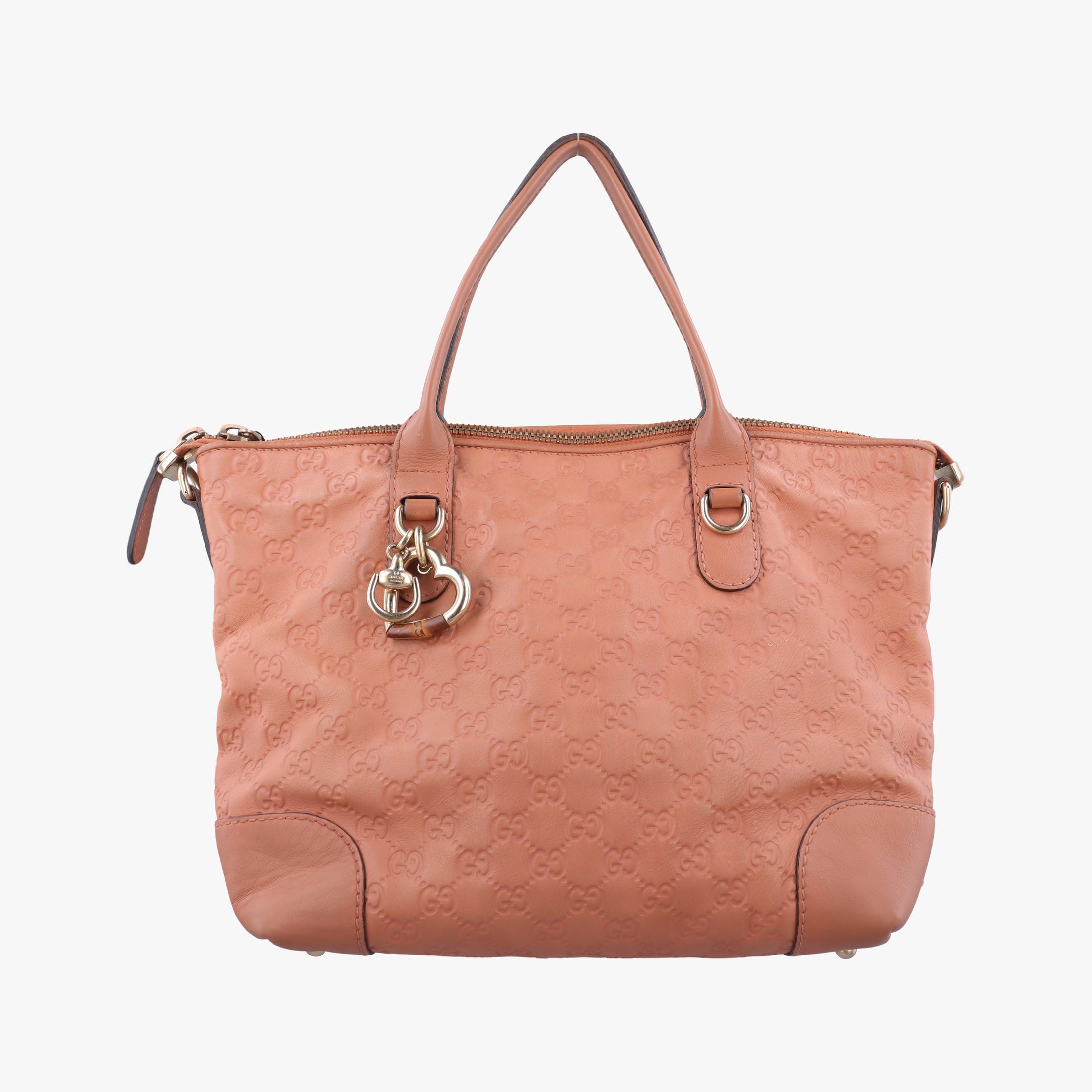 Pre-owned Gucci Guccissima Heart Bit orange leather 269957 handbag | stylenewstar