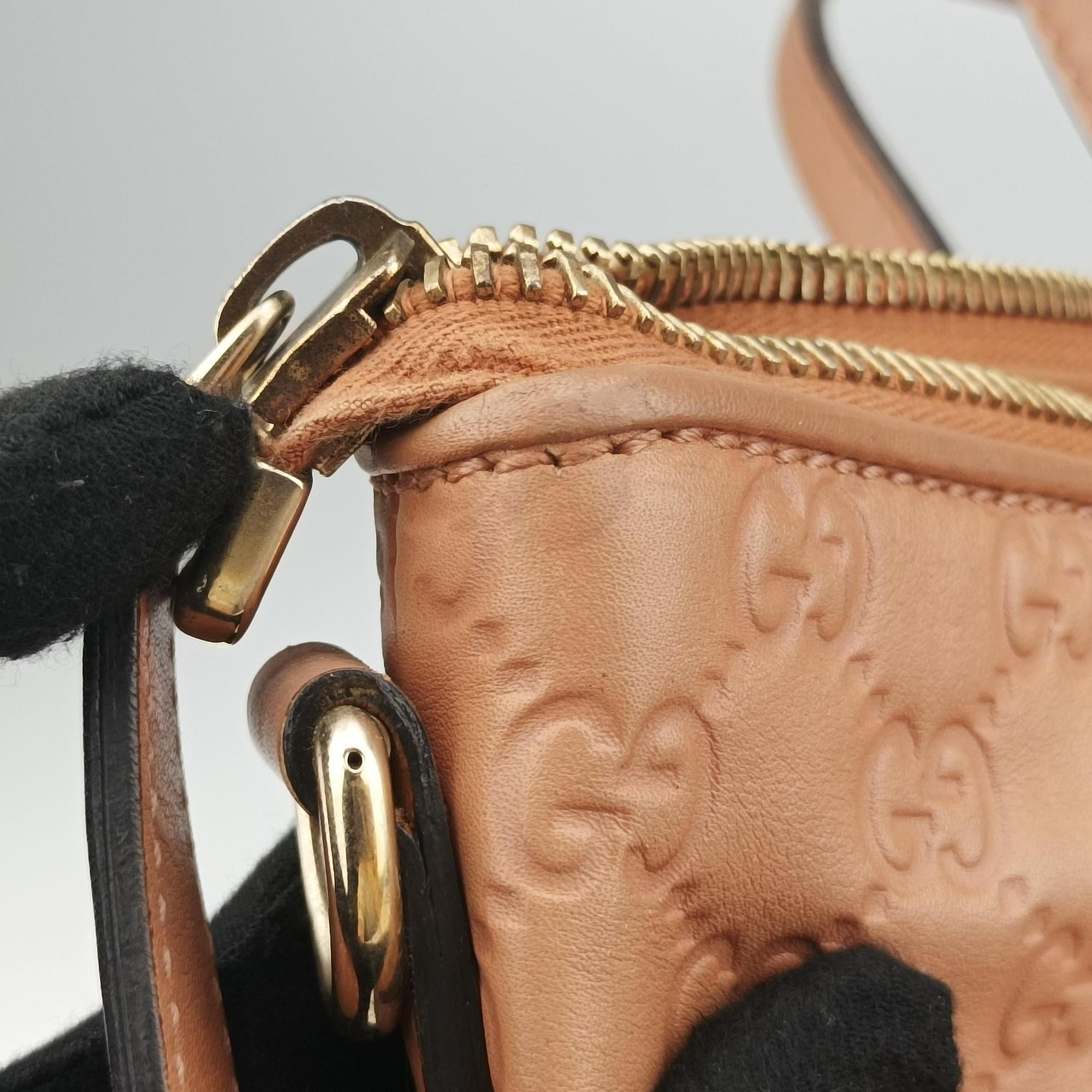 Pre-owned Gucci Guccissima Heart Bit orange leather 269957 handbag | stylenewstar