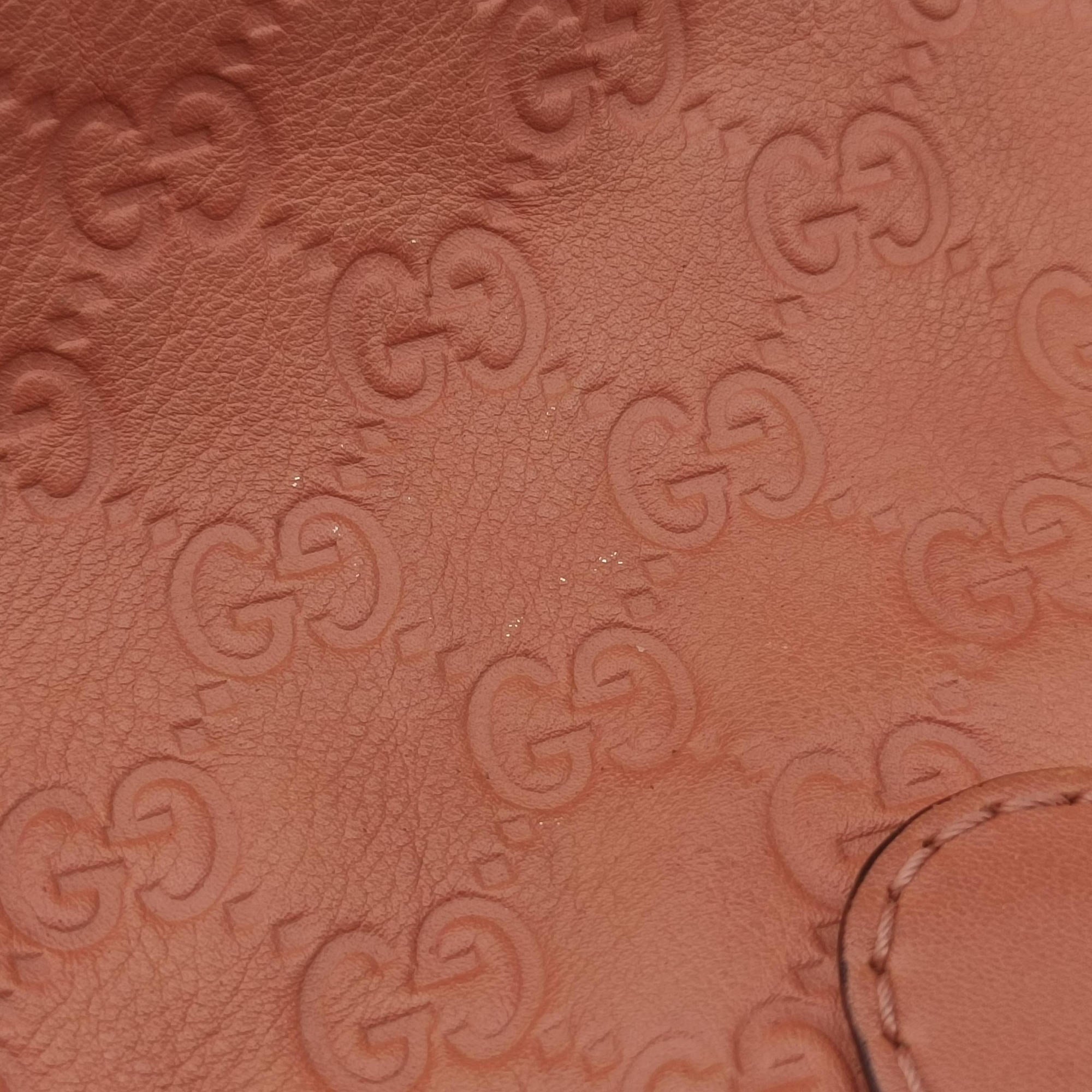 Pre-owned Gucci Guccissima Heart Bit orange leather 269957 handbag | stylenewstar