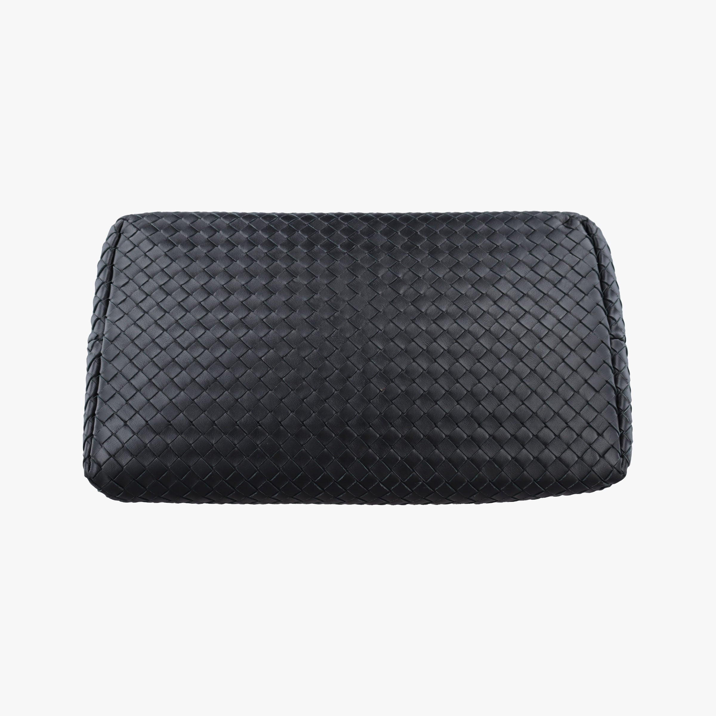 Pre-owned Bottega Veneta Roma Intrecciato Black lambskin  shoulderbag | stylenewstar