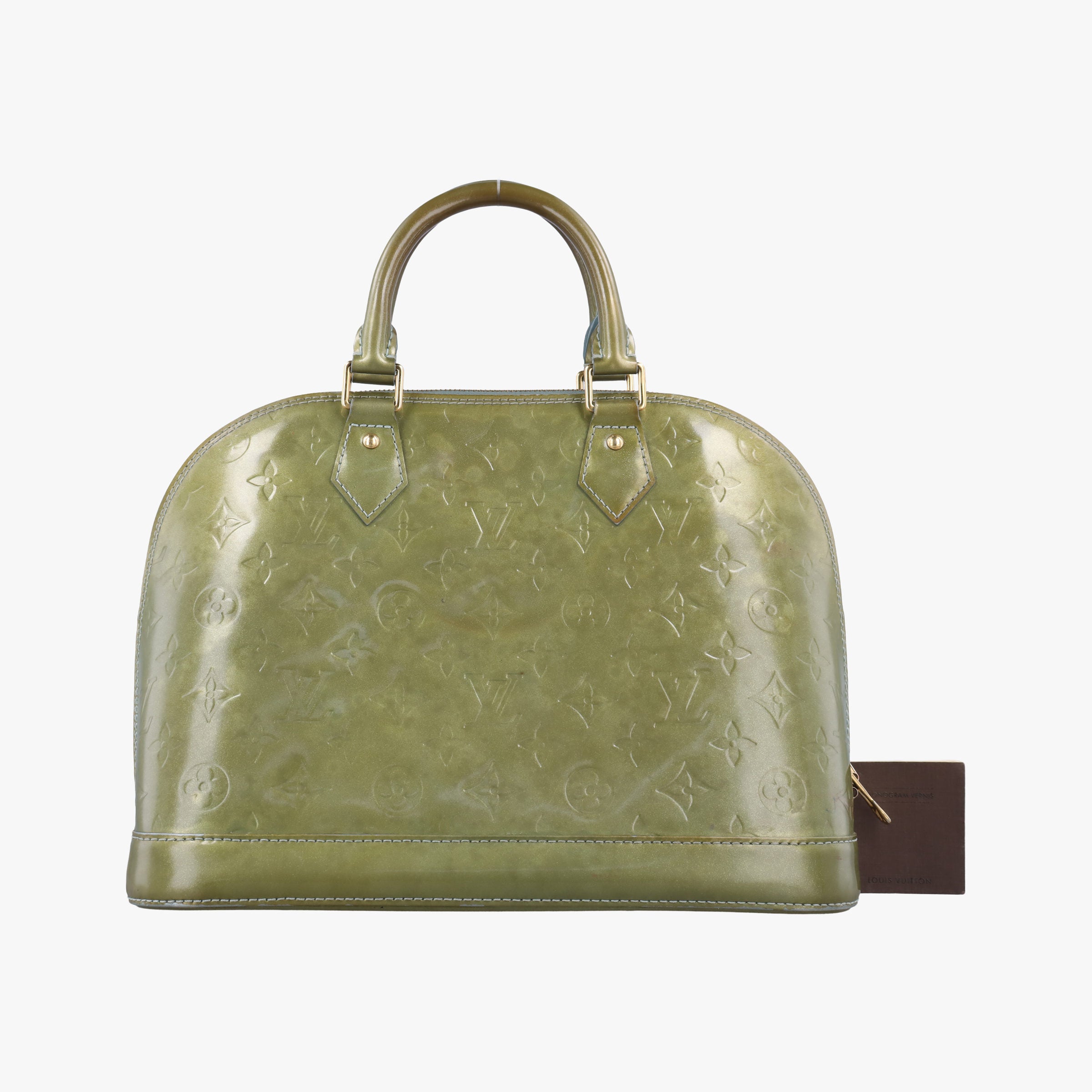 Pre-owned Louis Vuitton ALMA PM Green Vernis M91613 handbag | stylenewstar