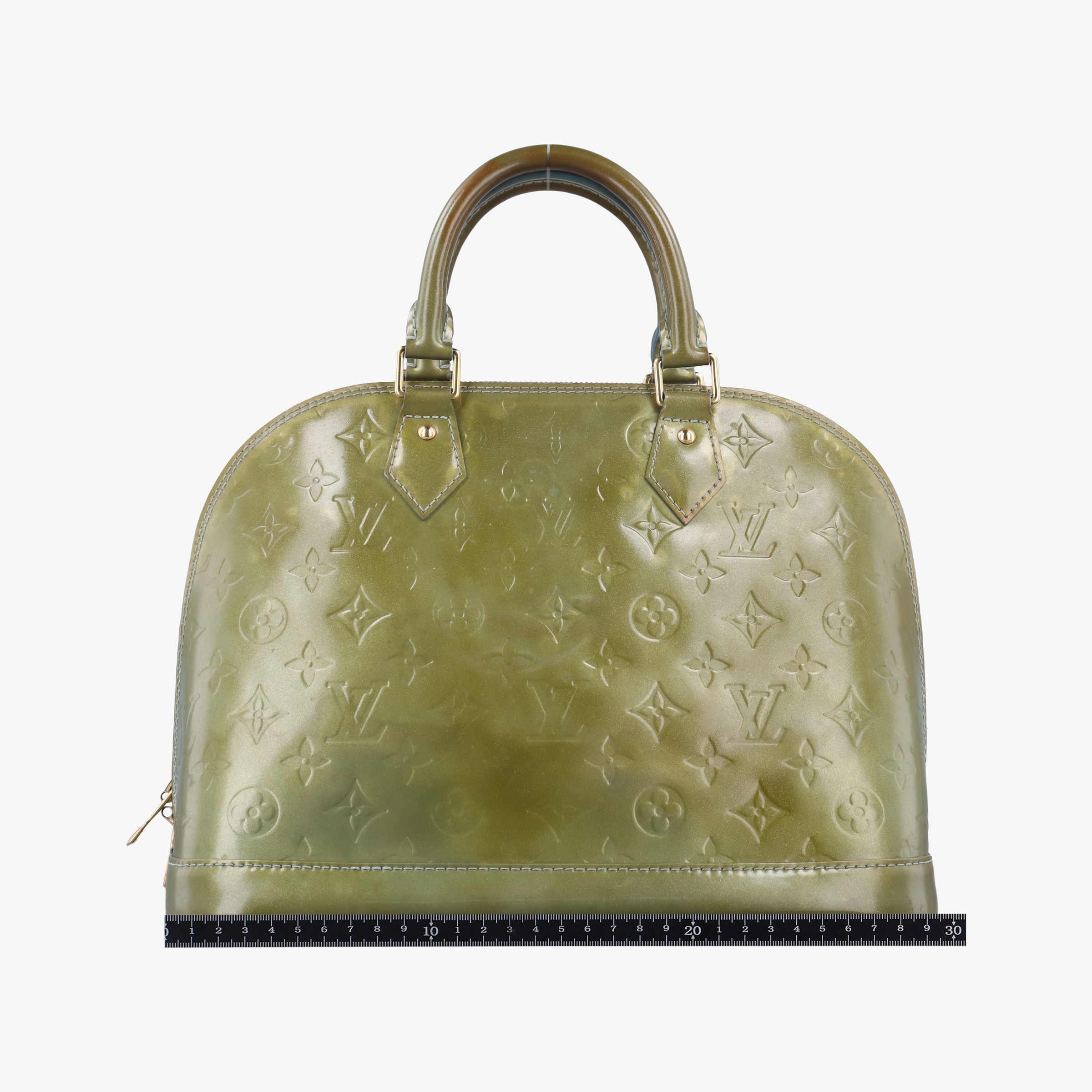Pre-owned Louis Vuitton ALMA PM Green Vernis M91613 handbag | stylenewstar
