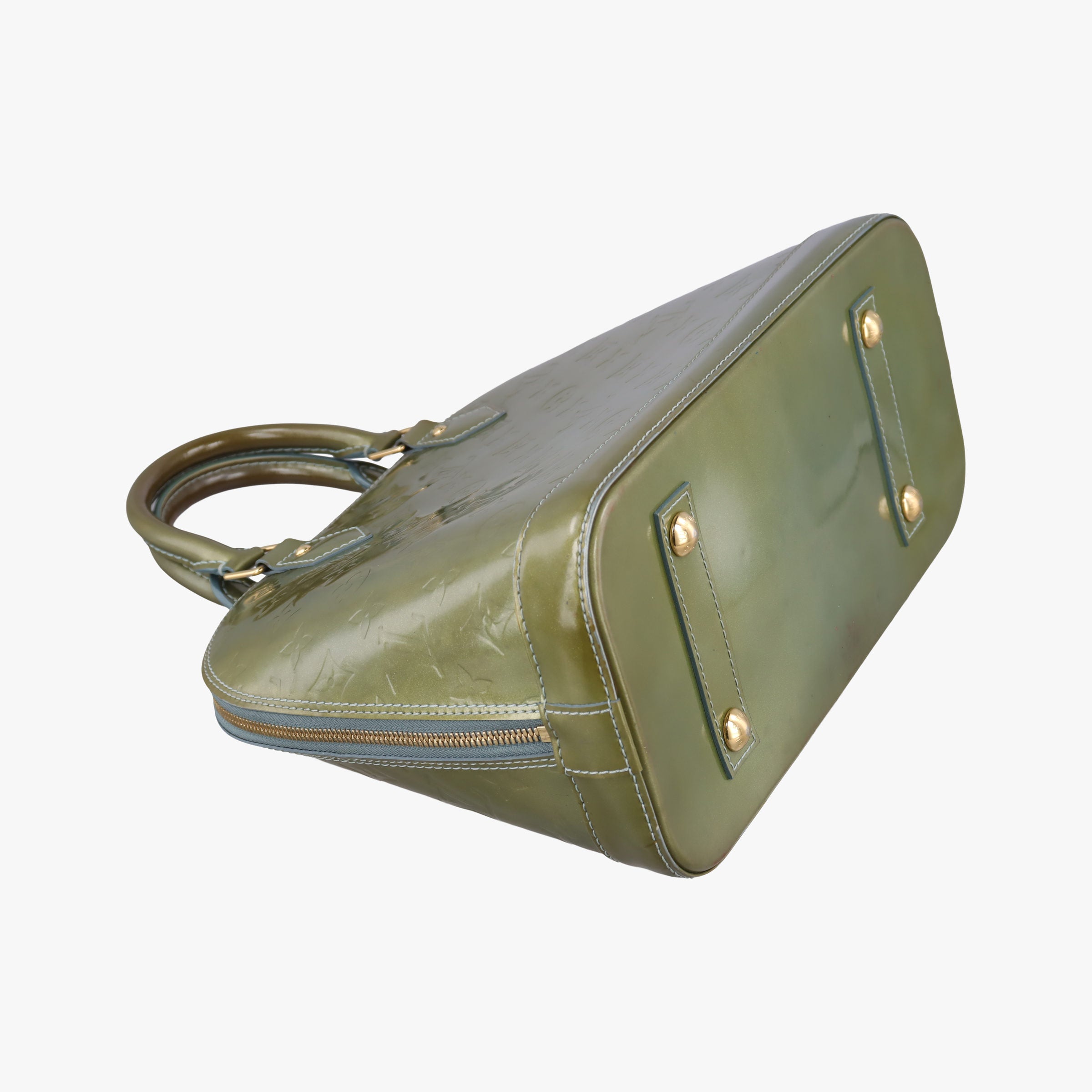 Pre-owned Louis Vuitton ALMA PM Green Vernis M91613 handbag | stylenewstar