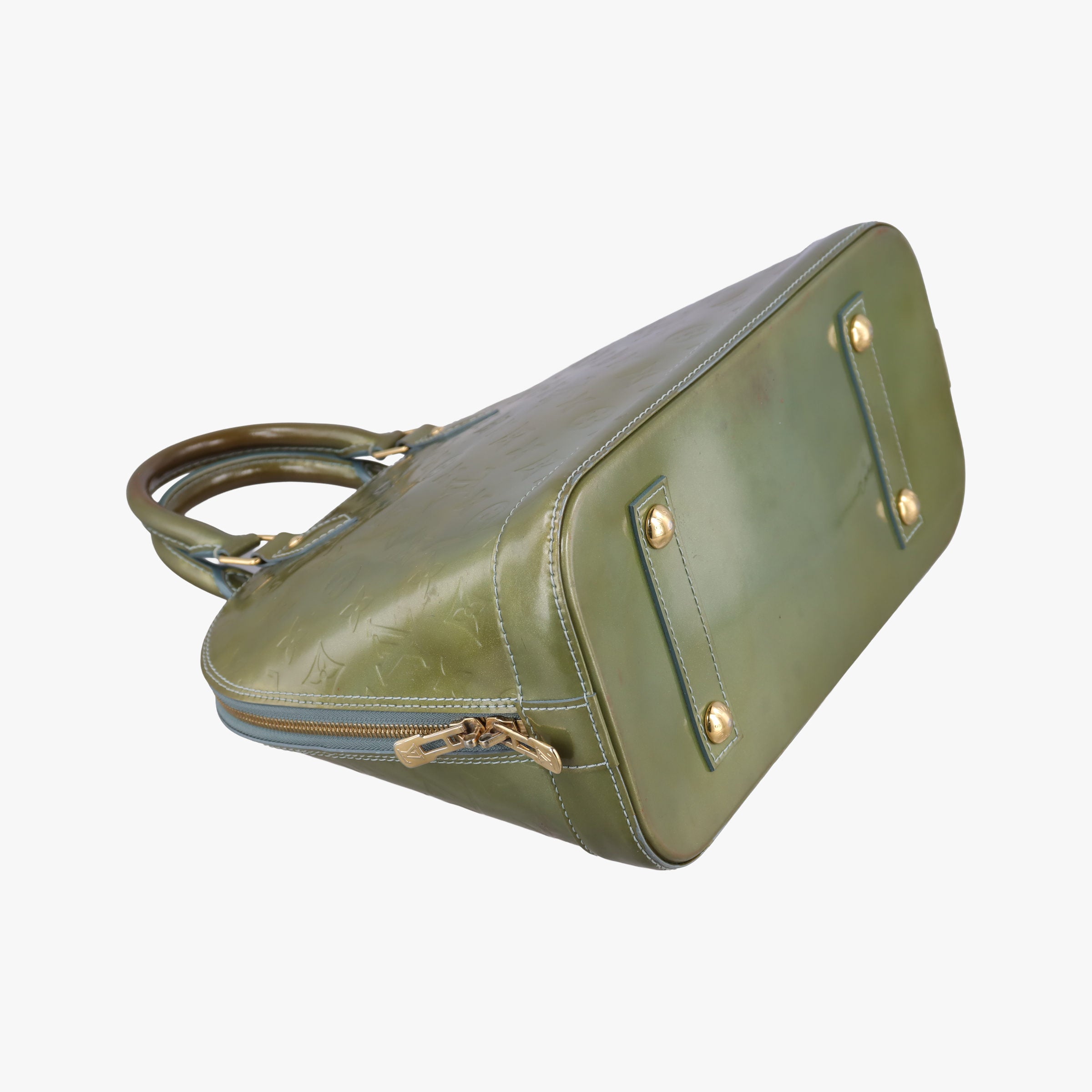 Pre-owned Louis Vuitton ALMA PM Green Vernis M91613 handbag | stylenewstar