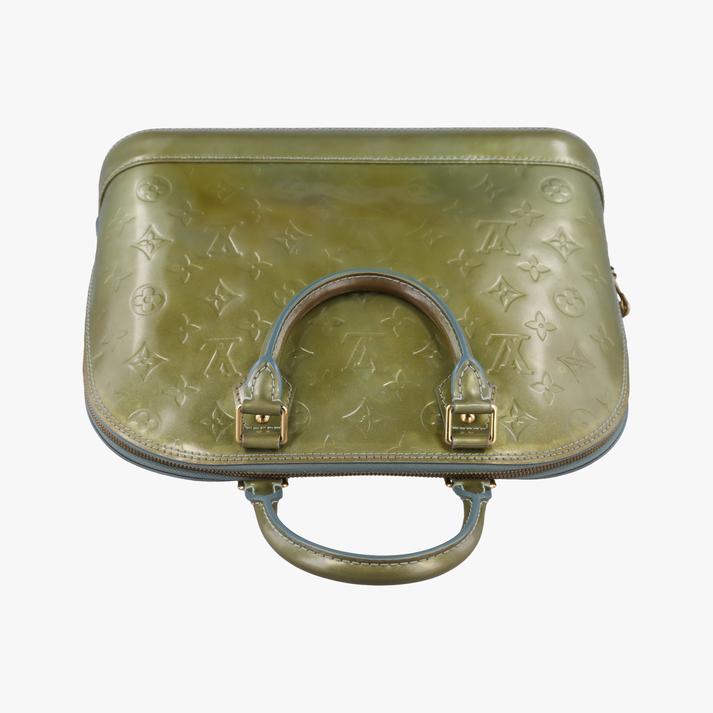 Pre-owned Louis Vuitton ALMA PM Green Vernis M91613 handbag | stylenewstar