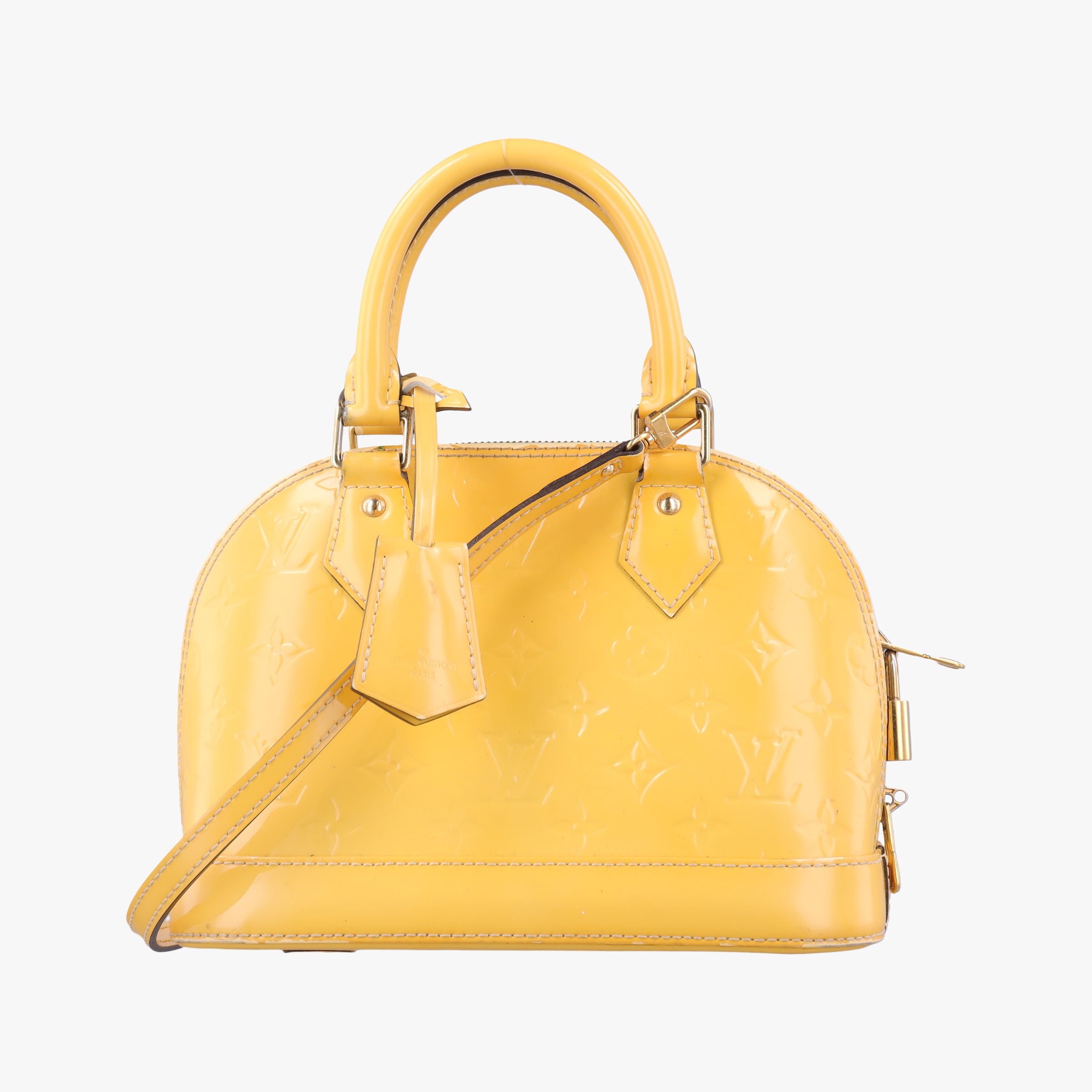 Pre-owned Louis Vuitton Alma BB Citrine Vernis M90104 shoulderbag | stylenewstar