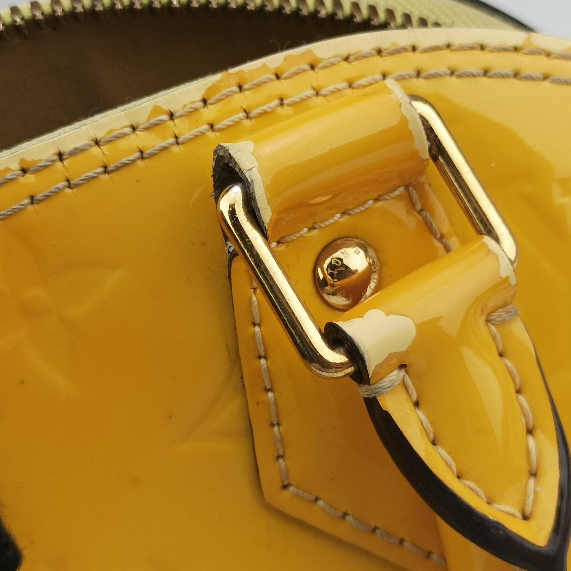 Pre-owned Louis Vuitton Alma BB Citrine Vernis M90104 shoulderbag | stylenewstar