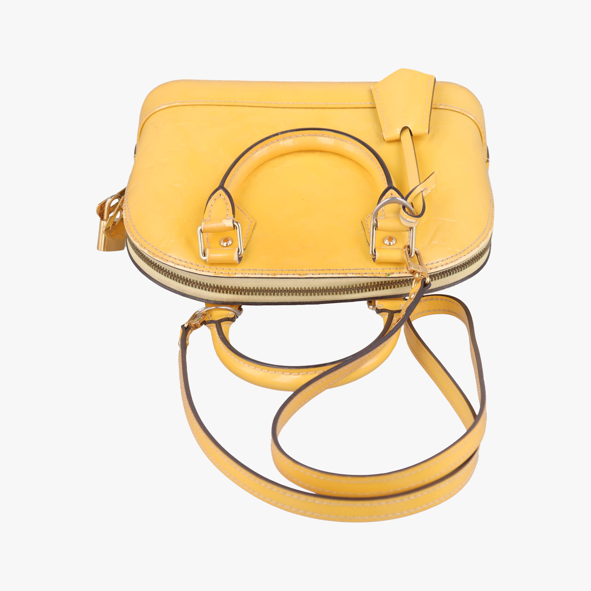 Pre-owned Louis Vuitton Alma BB Citrine Vernis M90104 shoulderbag | stylenewstar