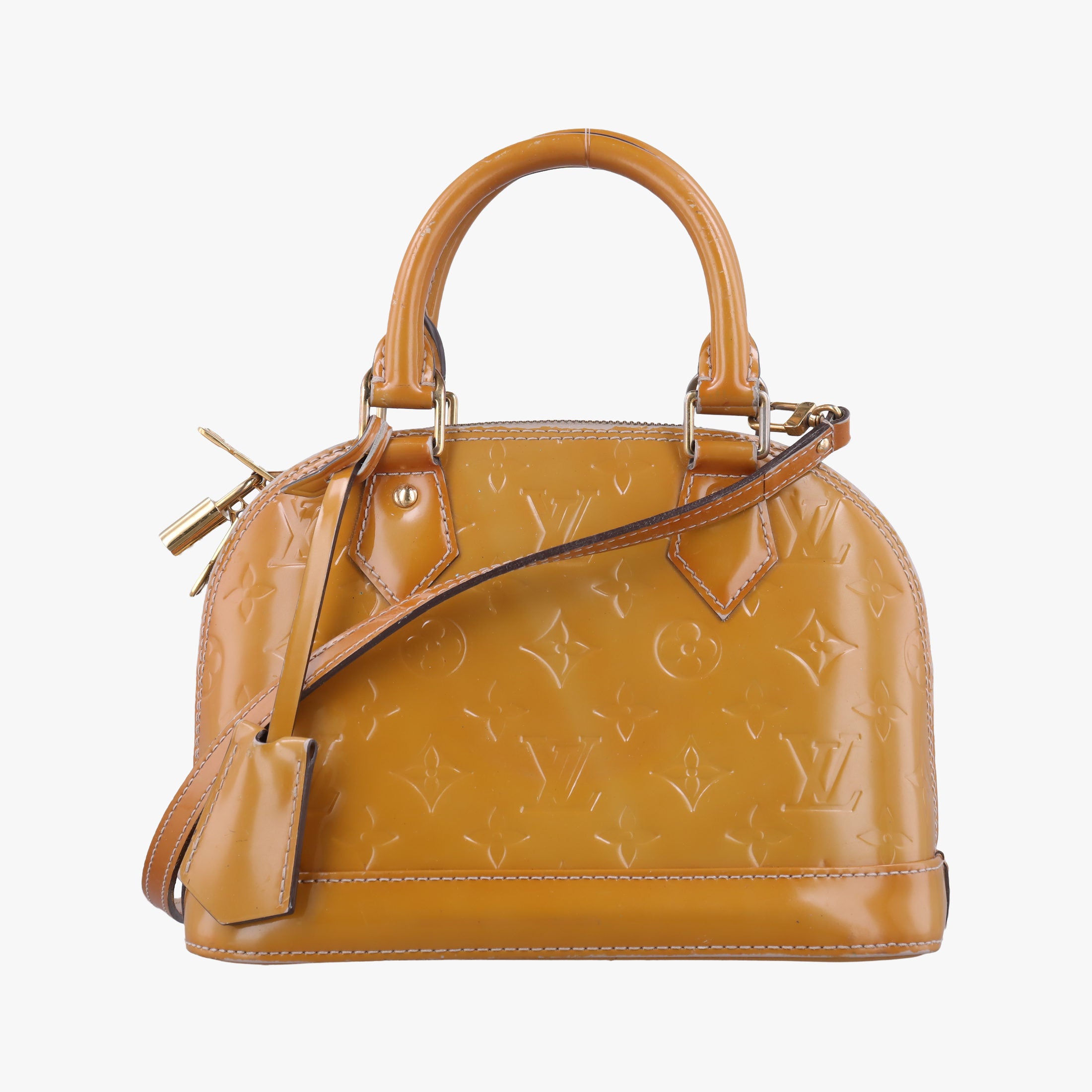 Pre-owned Louis Vuitton Alma BB Rose Velours Vernis M91585 shoulderbag | stylenewstar