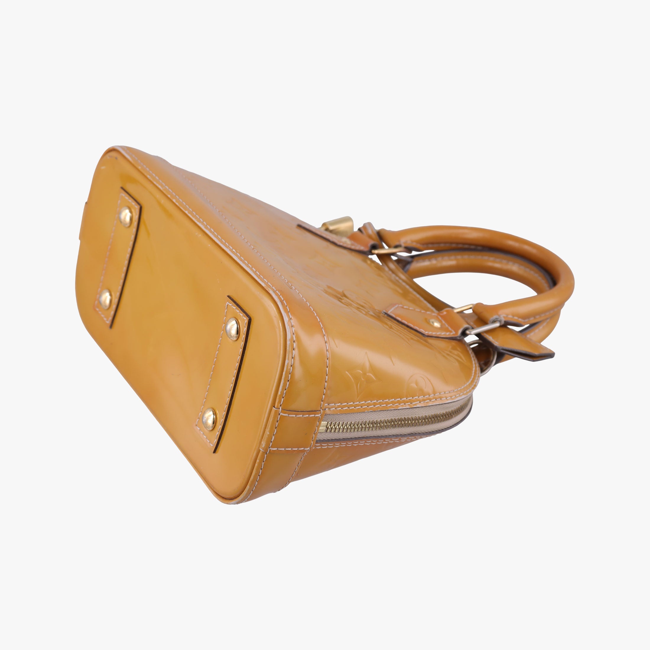 Pre-owned Louis Vuitton Alma BB Rose Velours Vernis M91585 shoulderbag | stylenewstar