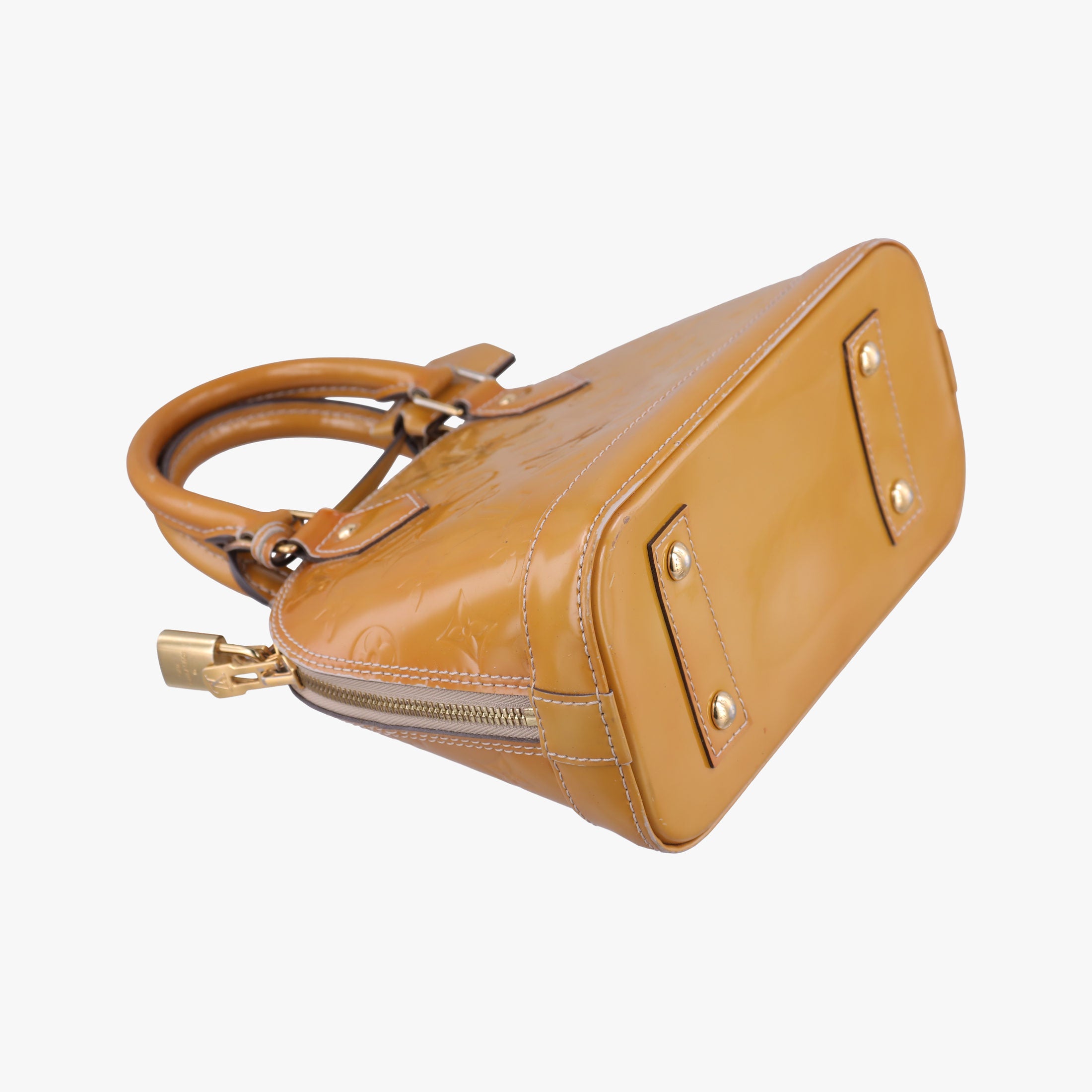 Pre-owned Louis Vuitton Alma BB Rose Velours Vernis M91585 shoulderbag | stylenewstar