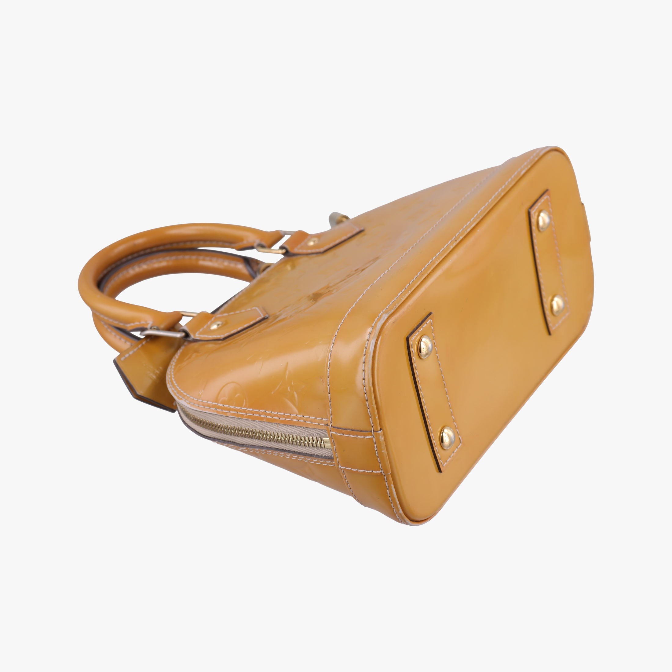 Pre-owned Louis Vuitton Alma BB Rose Velours Vernis M91585 shoulderbag | stylenewstar