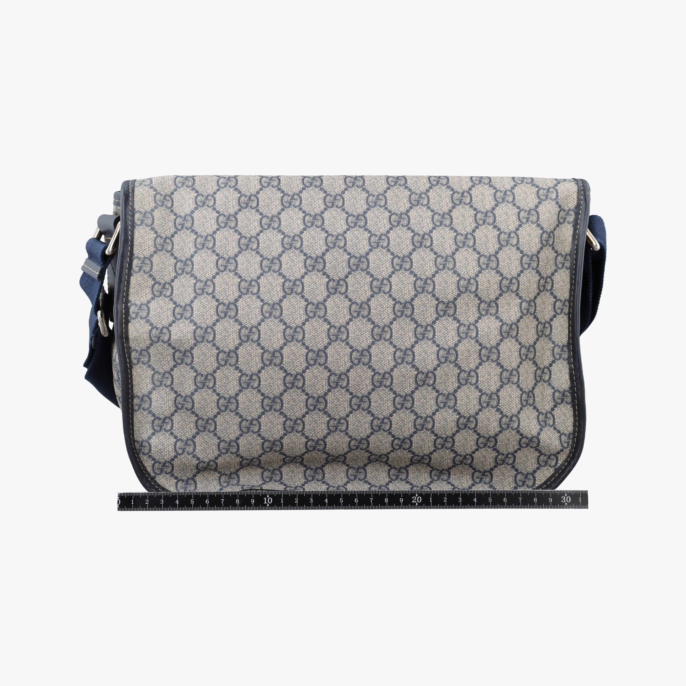 Vintage Gucci GG Plus Messenger beige×navy PVC coated canvas×Leather 201732 shoulderbag | stylenewstar