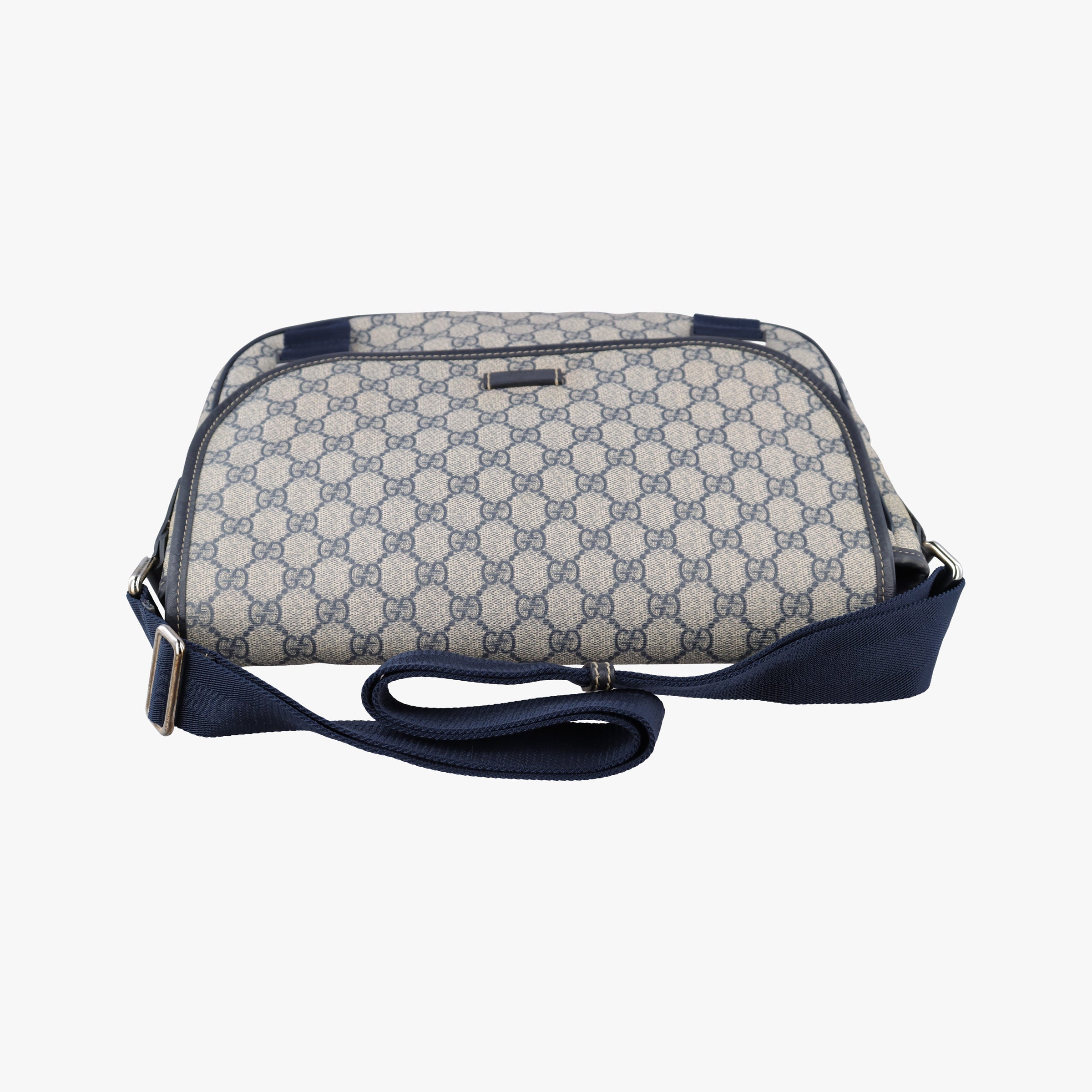 Vintage Gucci GG Plus Messenger beige×navy PVC coated canvas×Leather 201732 shoulderbag | stylenewstar
