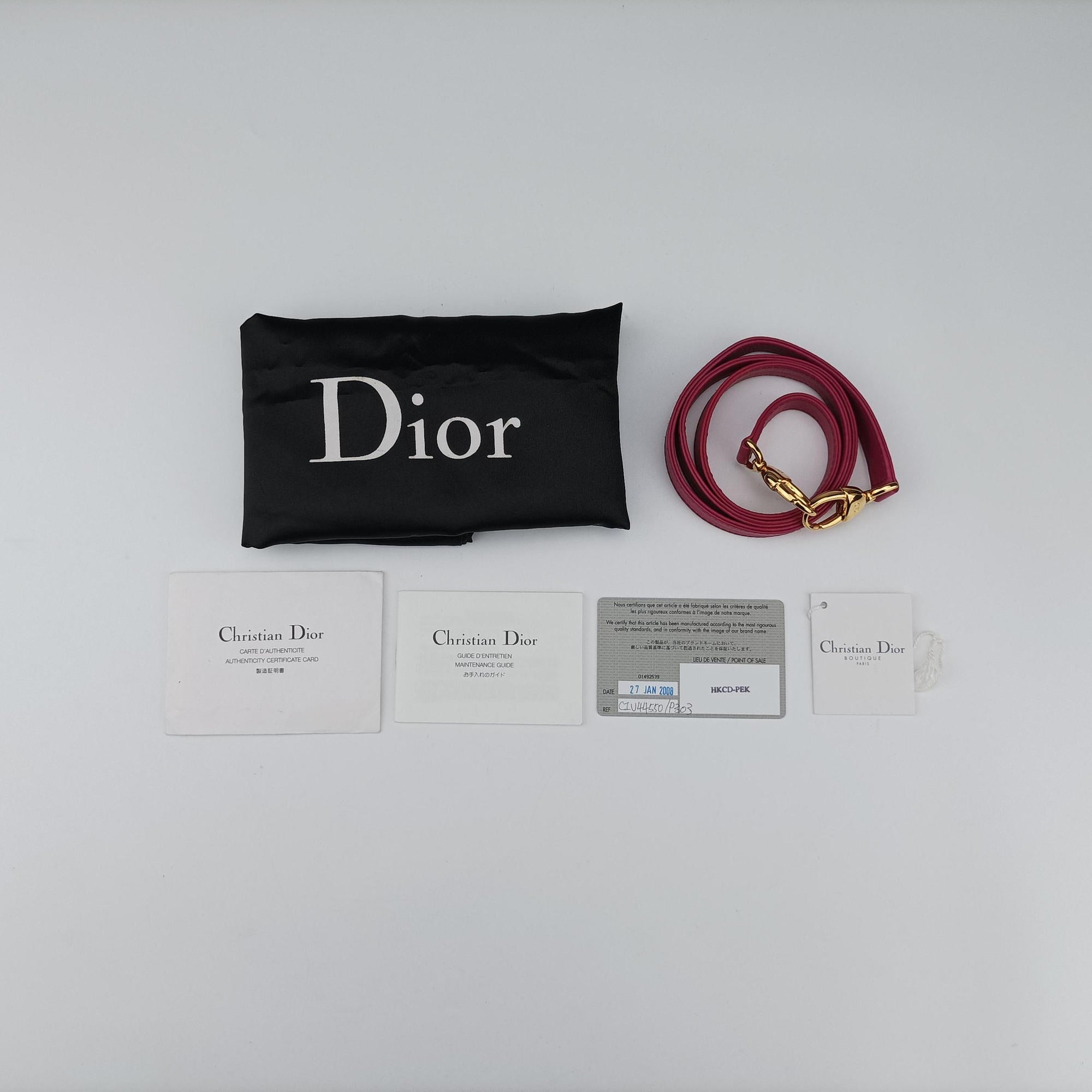 Pre-owned Christian Dior Lady Dior Rose leather  shoulderbag | stylenewstar