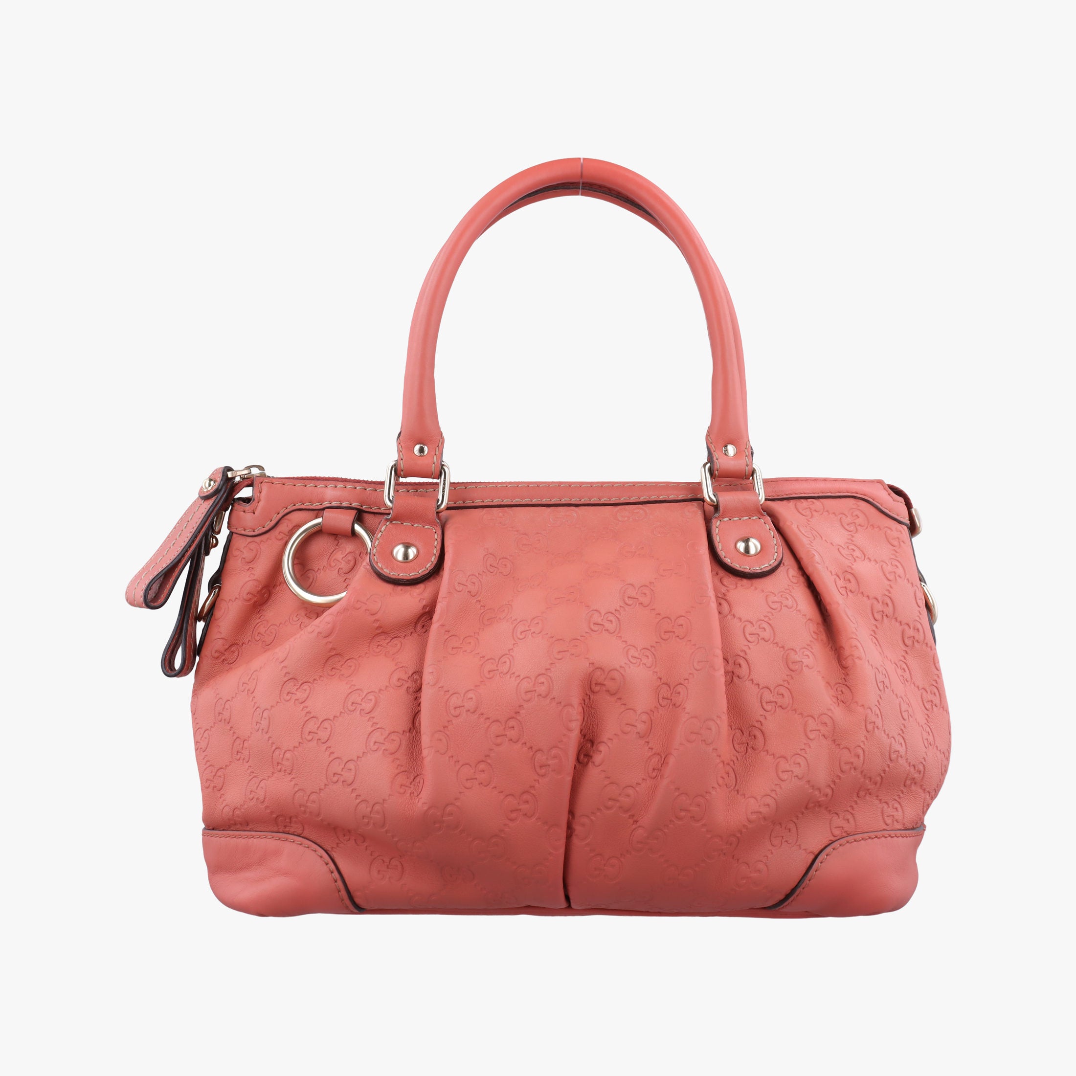 Pre-owned Gucci Sukey Coral Pink Leather 247902 handbag | stylenewstar