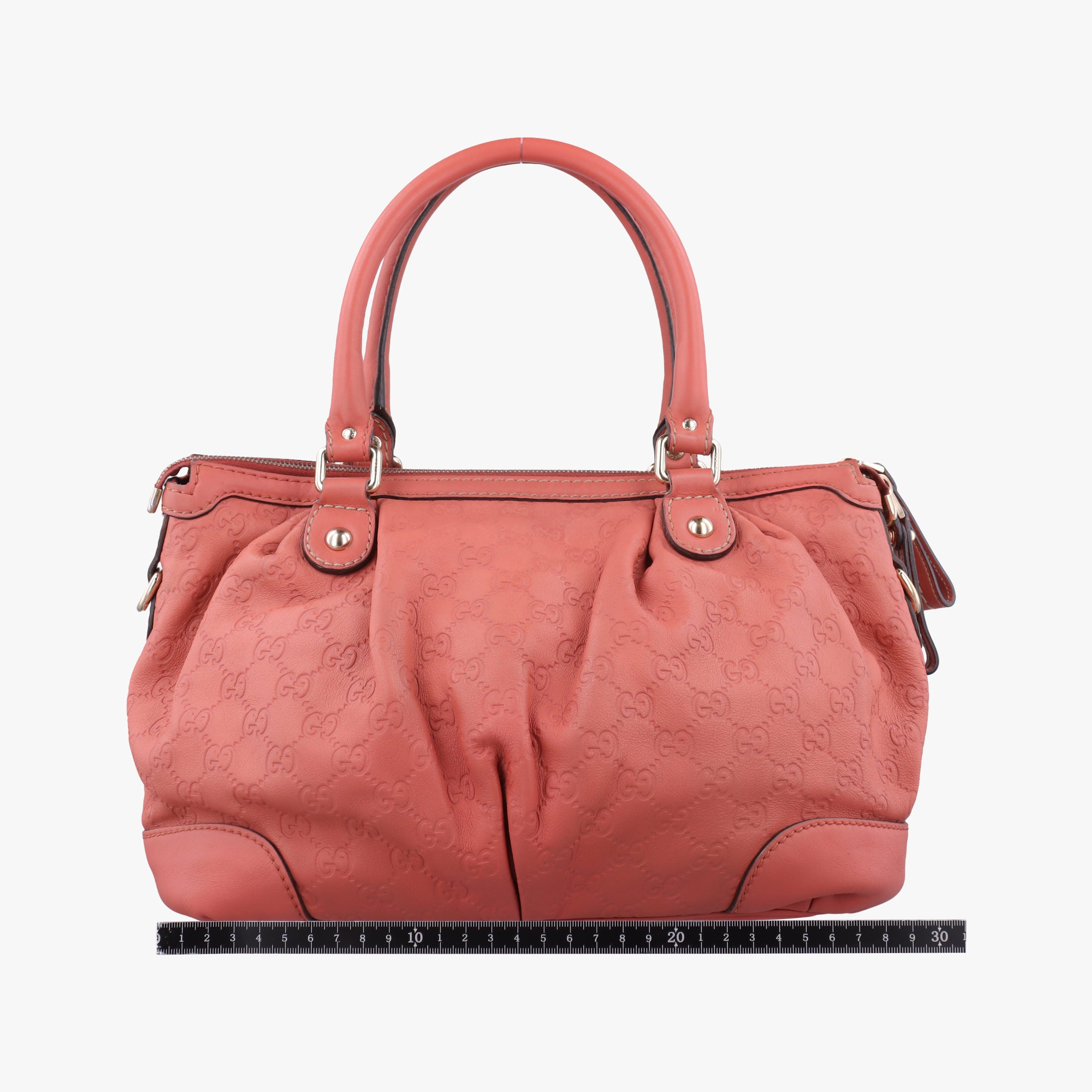 Pre-owned Gucci Sukey Coral Pink Leather 247902 handbag | stylenewstar