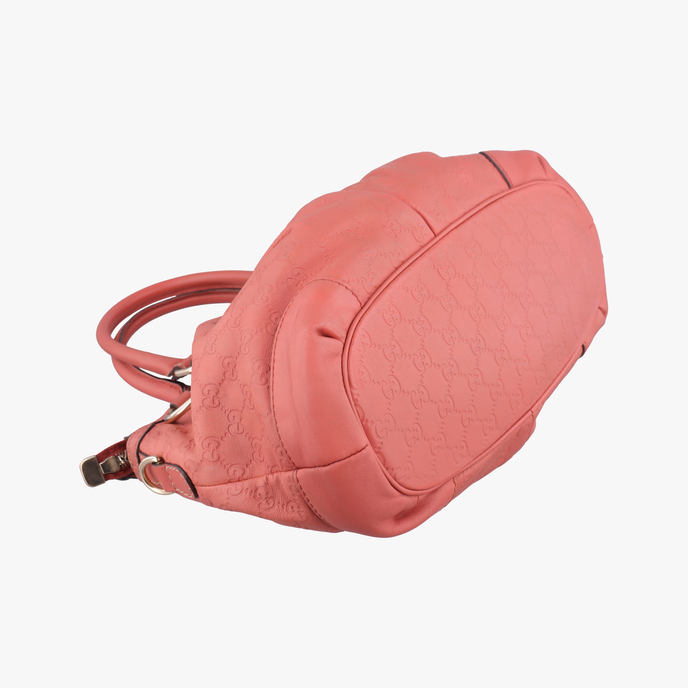 Pre-owned Gucci Sukey Coral Pink Leather 247902 handbag | stylenewstar