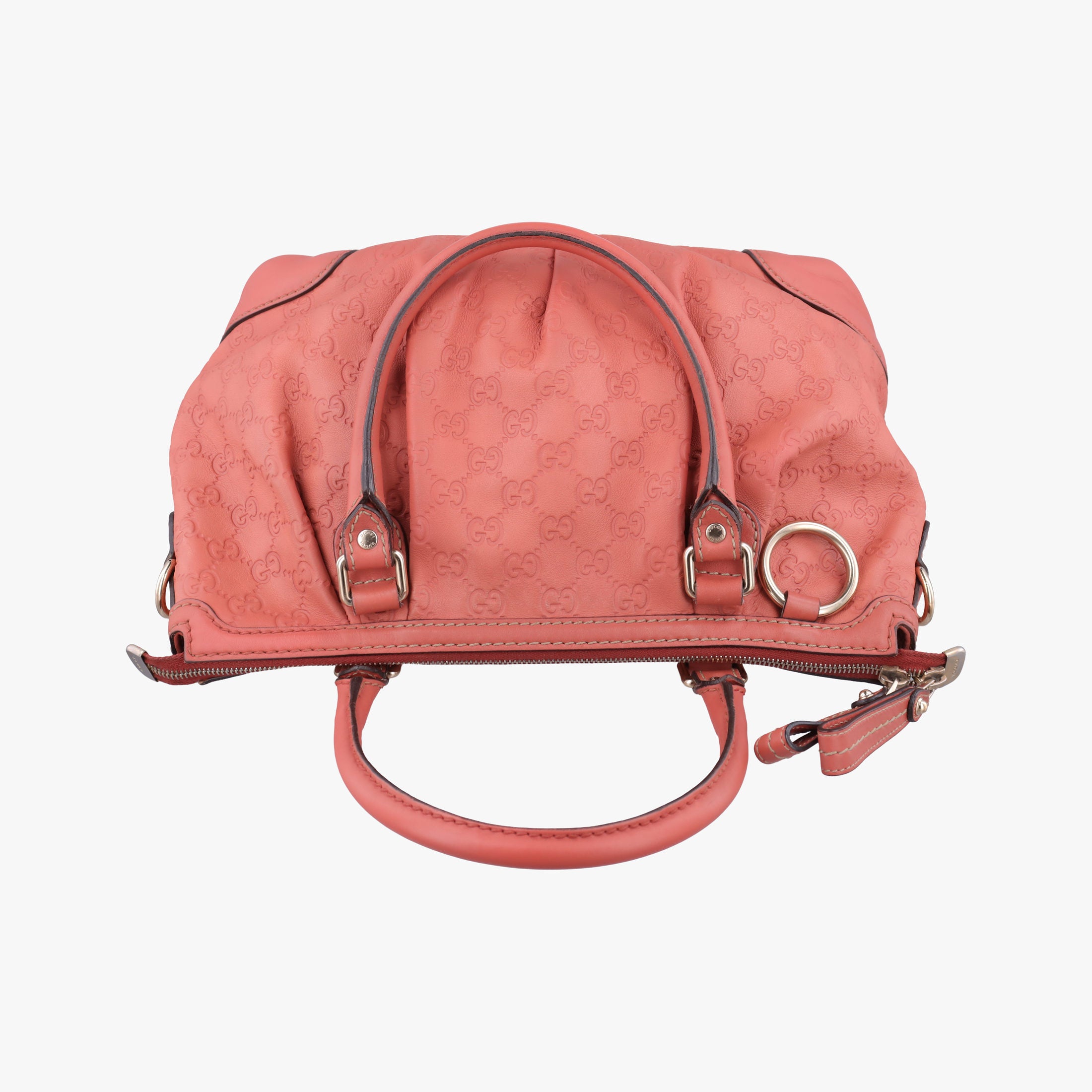 Pre-owned Gucci Sukey Coral Pink Leather 247902 handbag | stylenewstar