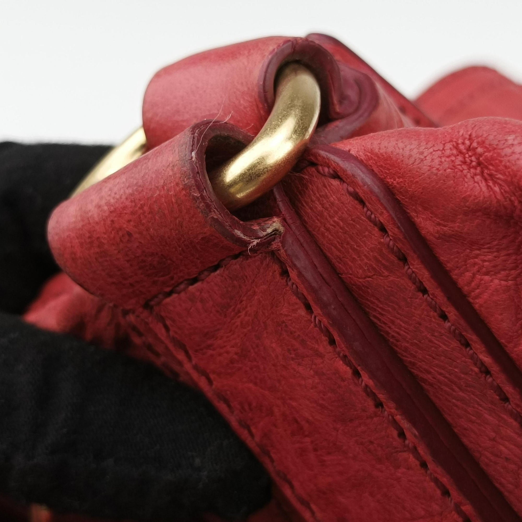 Pre-owned Givenchy Pandora Red Leather  shoulderbag | stylenewstar