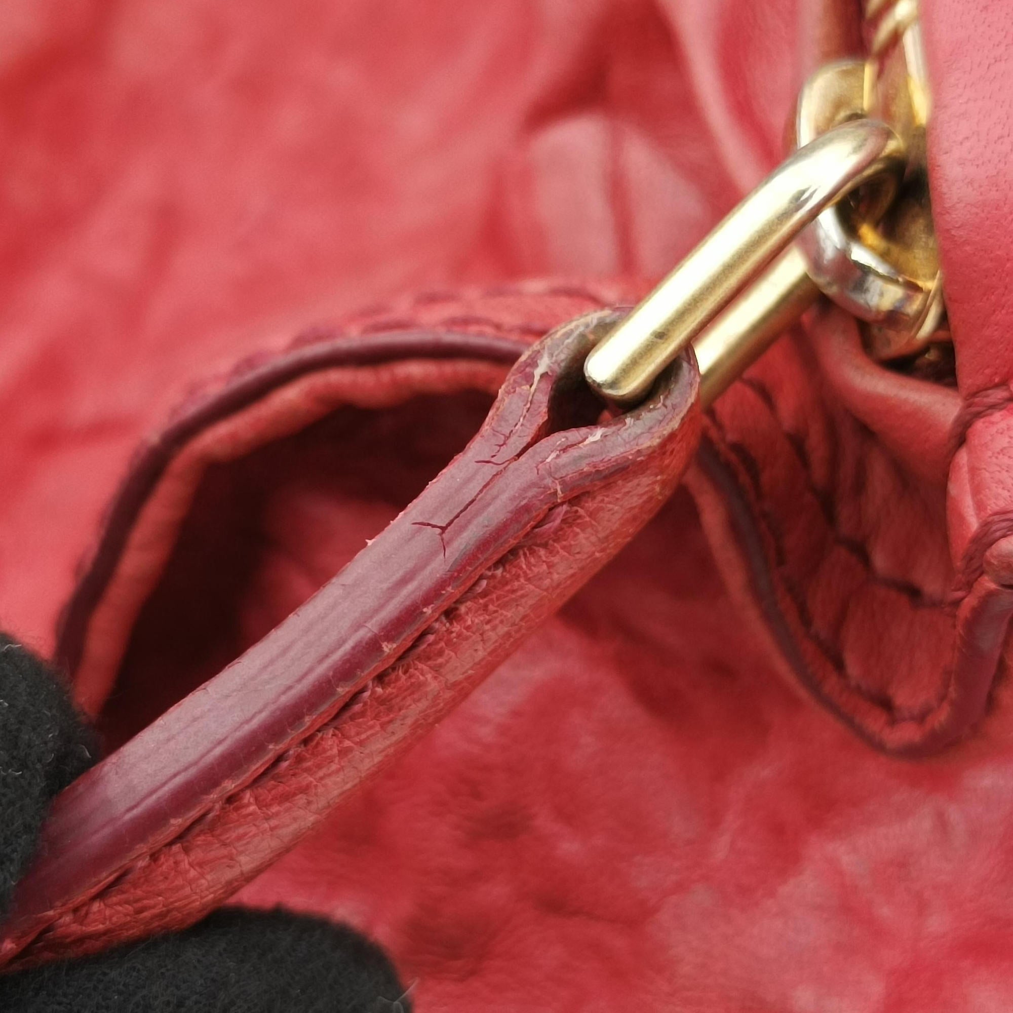 Pre-owned Givenchy Pandora Red Leather  shoulderbag | stylenewstar