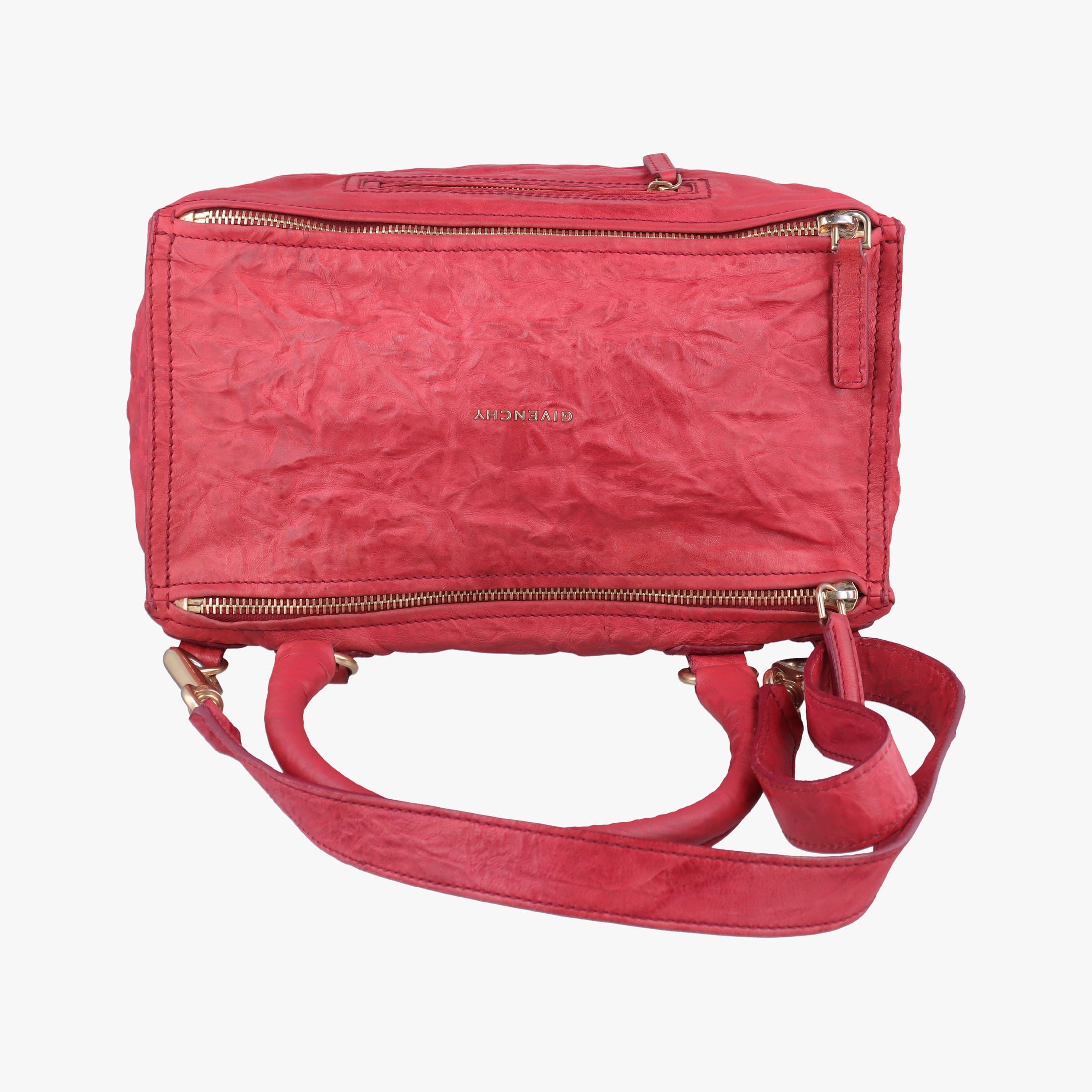 Pre-owned Givenchy Pandora Red Leather  shoulderbag | stylenewstar