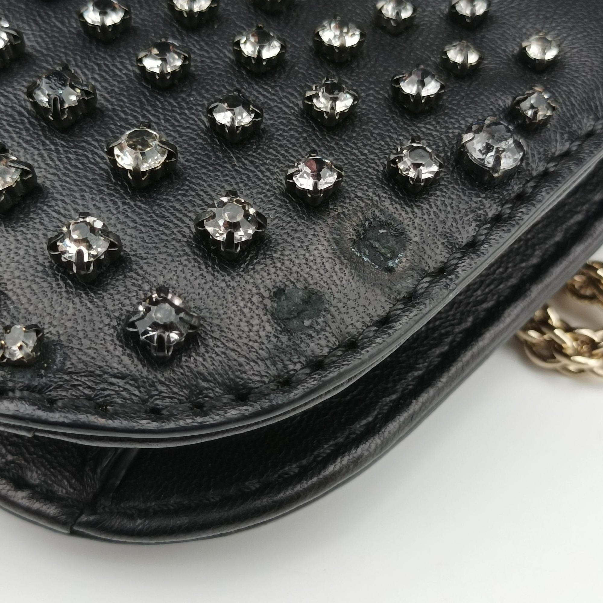 Pre-owned Valentino Rockstud Glam Lock Black Leather  shoulderbag | stylenewstar