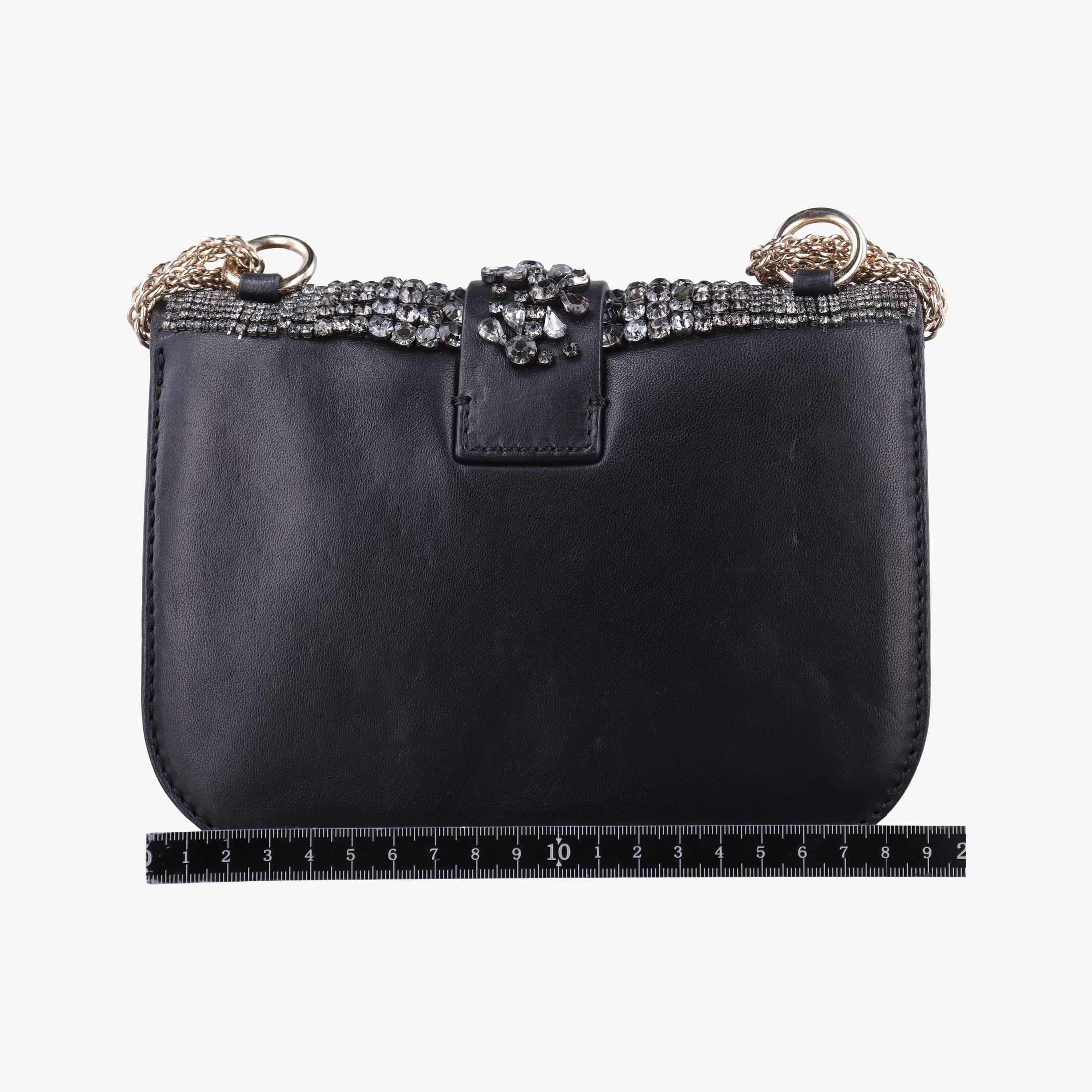 Pre-owned Valentino Rockstud Glam Lock Black Leather  shoulderbag | stylenewstar