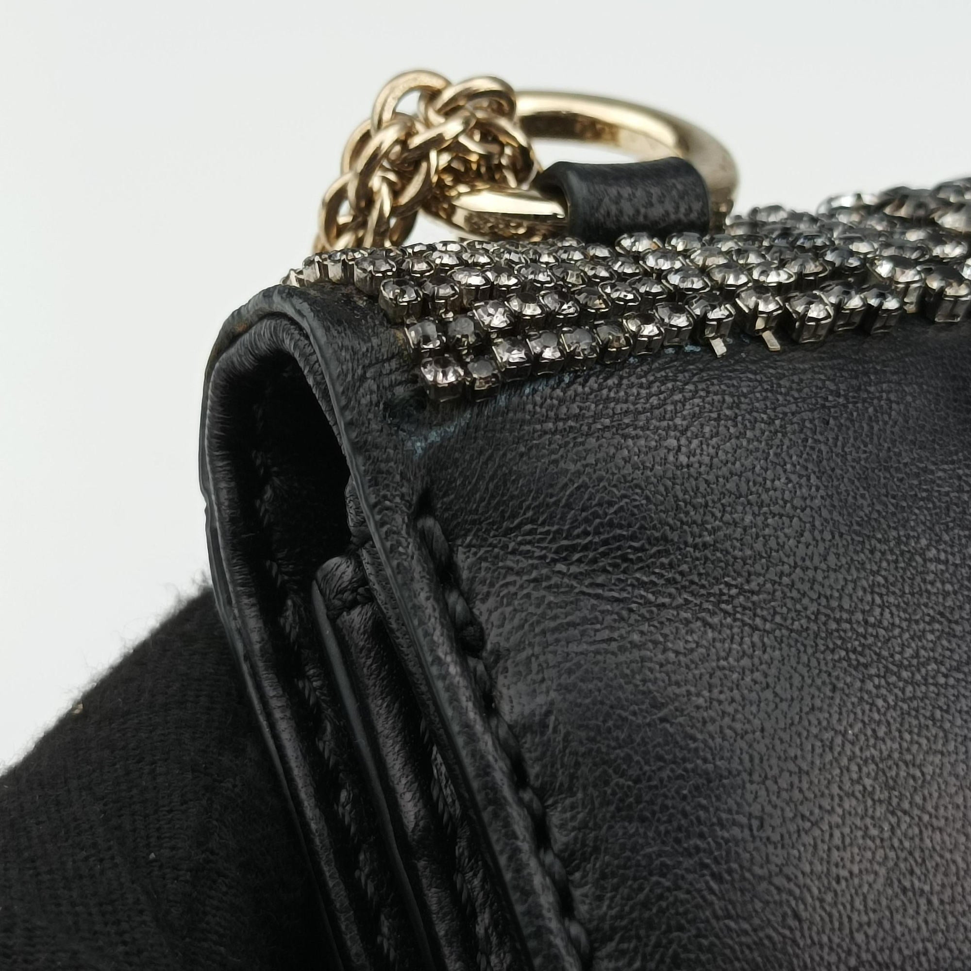Pre-owned Valentino Rockstud Glam Lock Black Leather  shoulderbag | stylenewstar