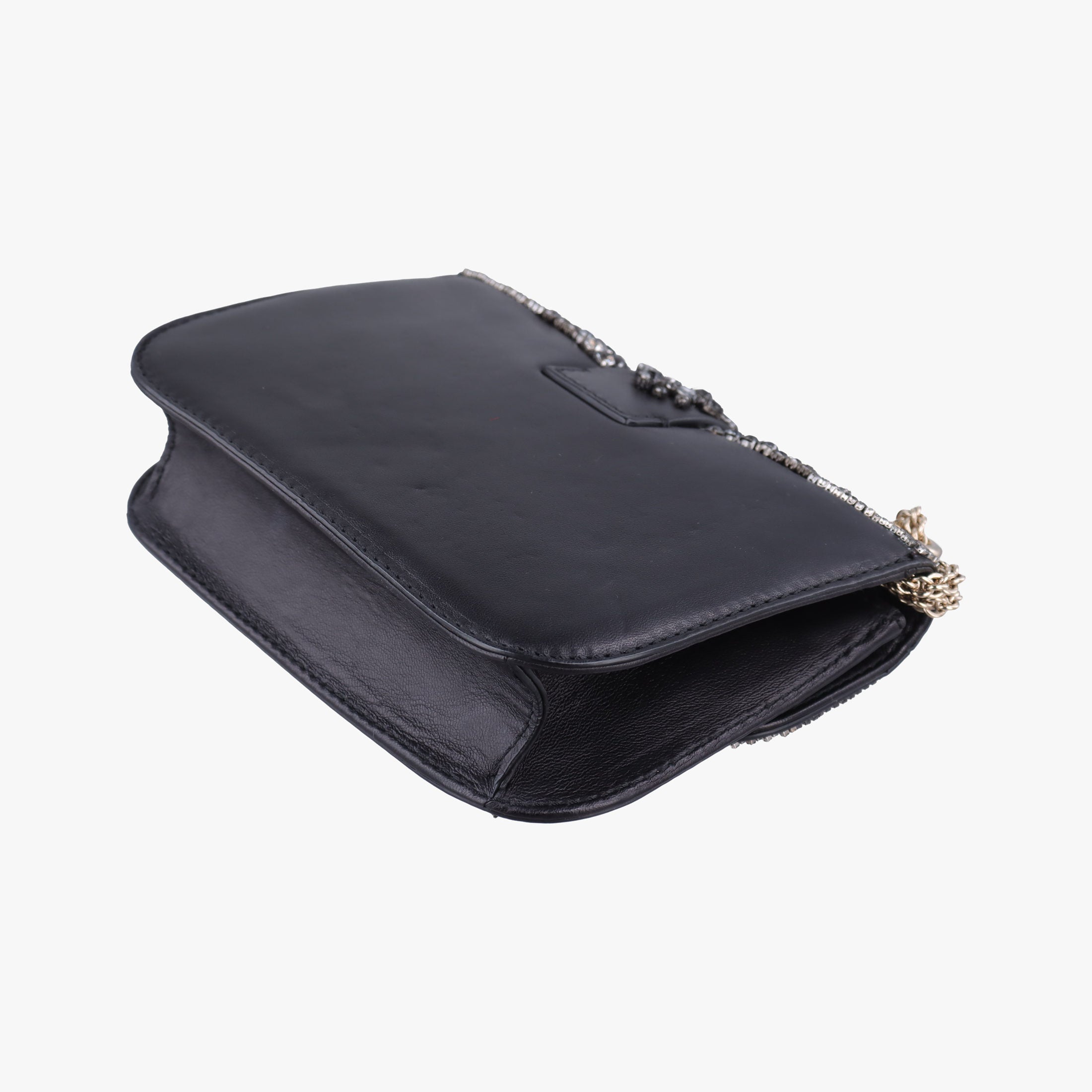 Pre-owned Valentino Rockstud Glam Lock Black Leather  shoulderbag | stylenewstar