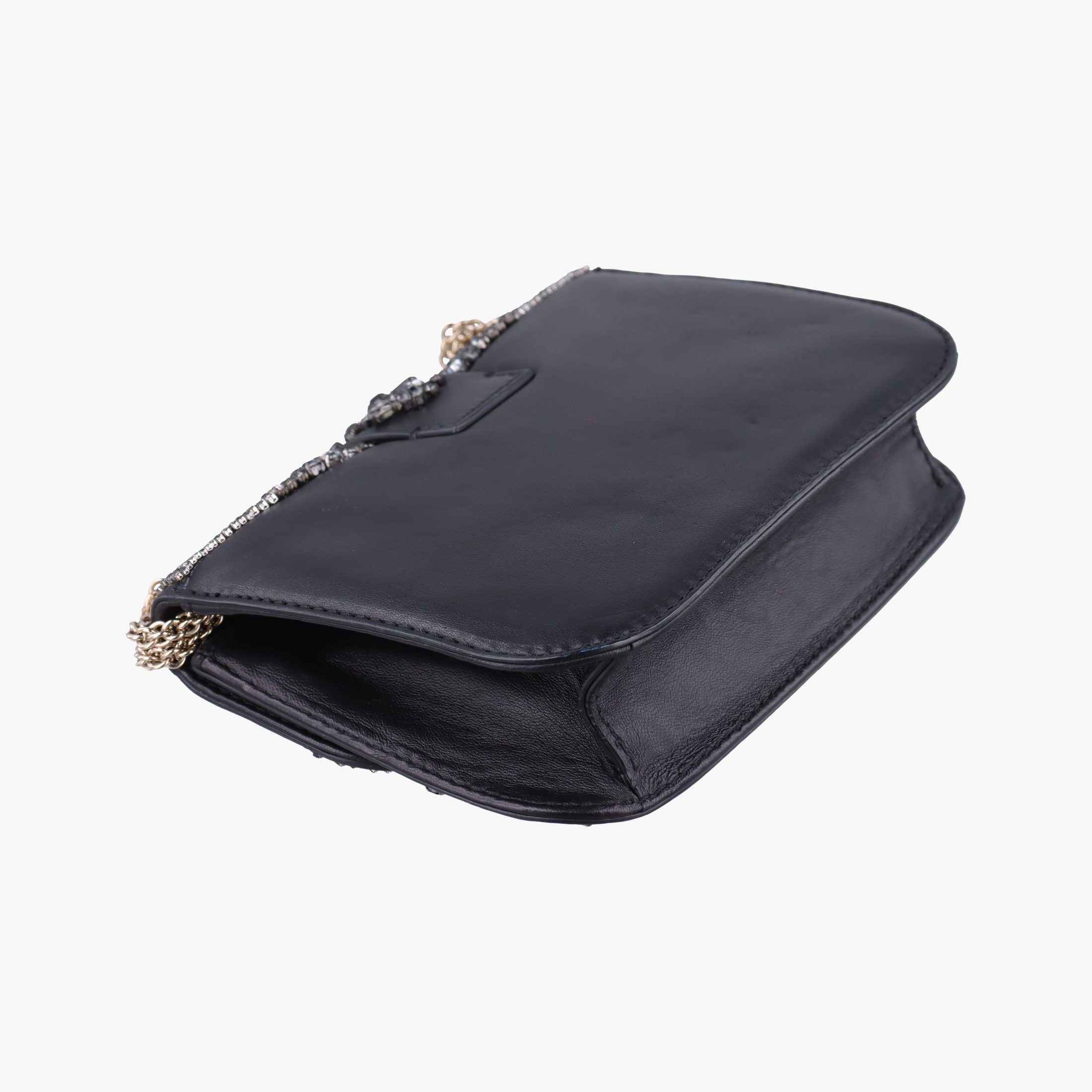 Pre-owned Valentino Rockstud Glam Lock Black Leather  shoulderbag | stylenewstar