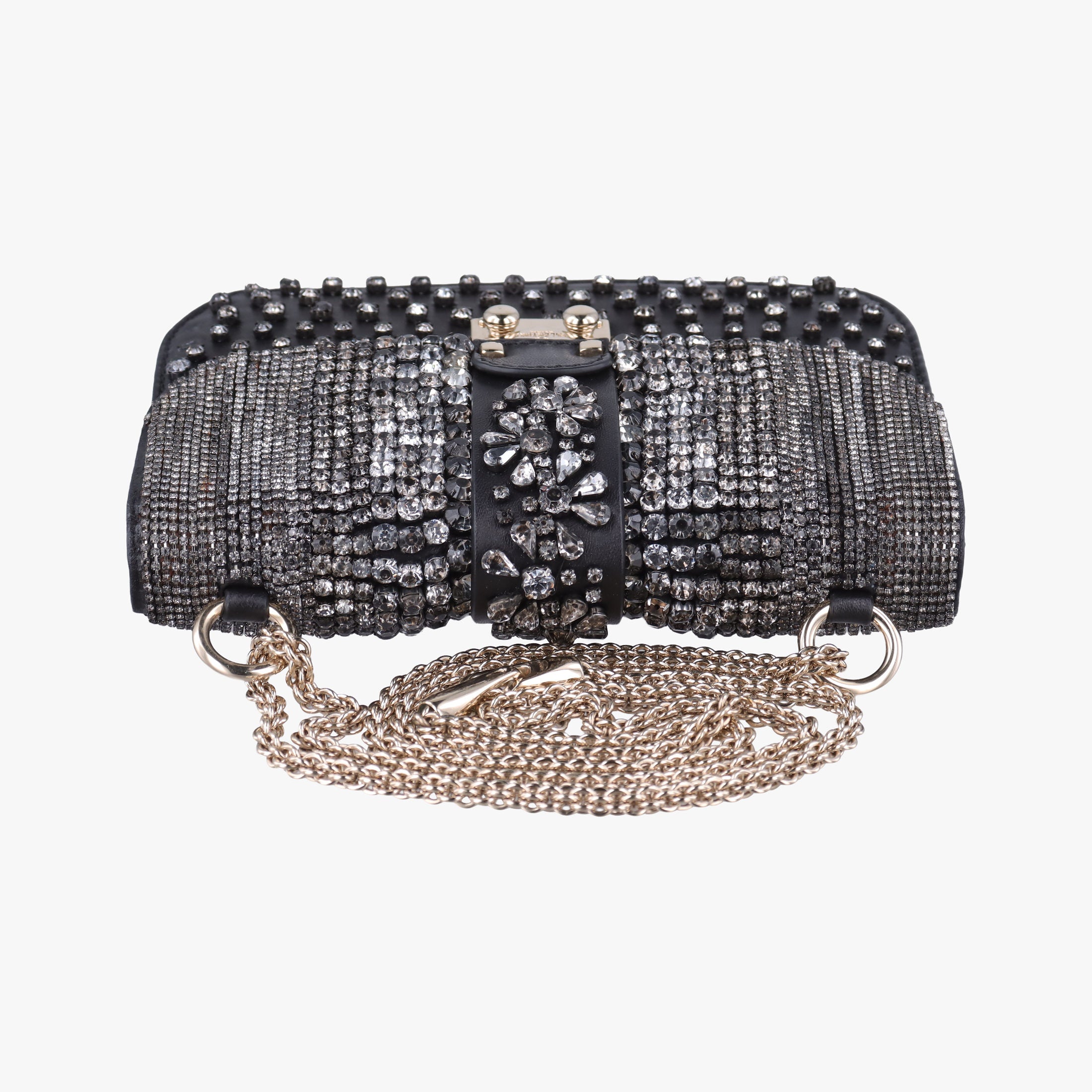 Pre-owned Valentino Rockstud Glam Lock Black Leather  shoulderbag | stylenewstar