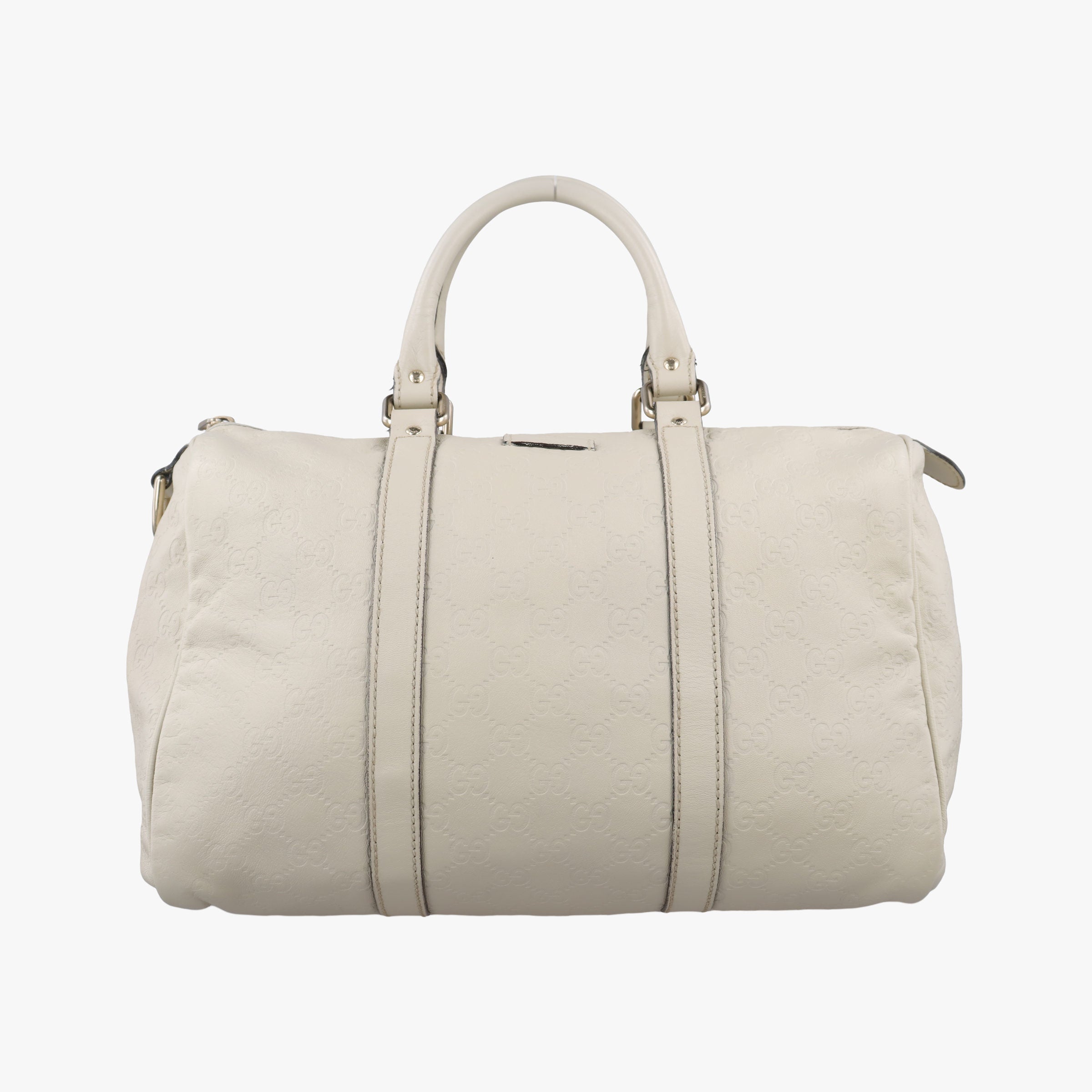 Pre-owned Gucci GG plus Spring Joy GG Supreme White Leather 193603 handbag | stylenewstar