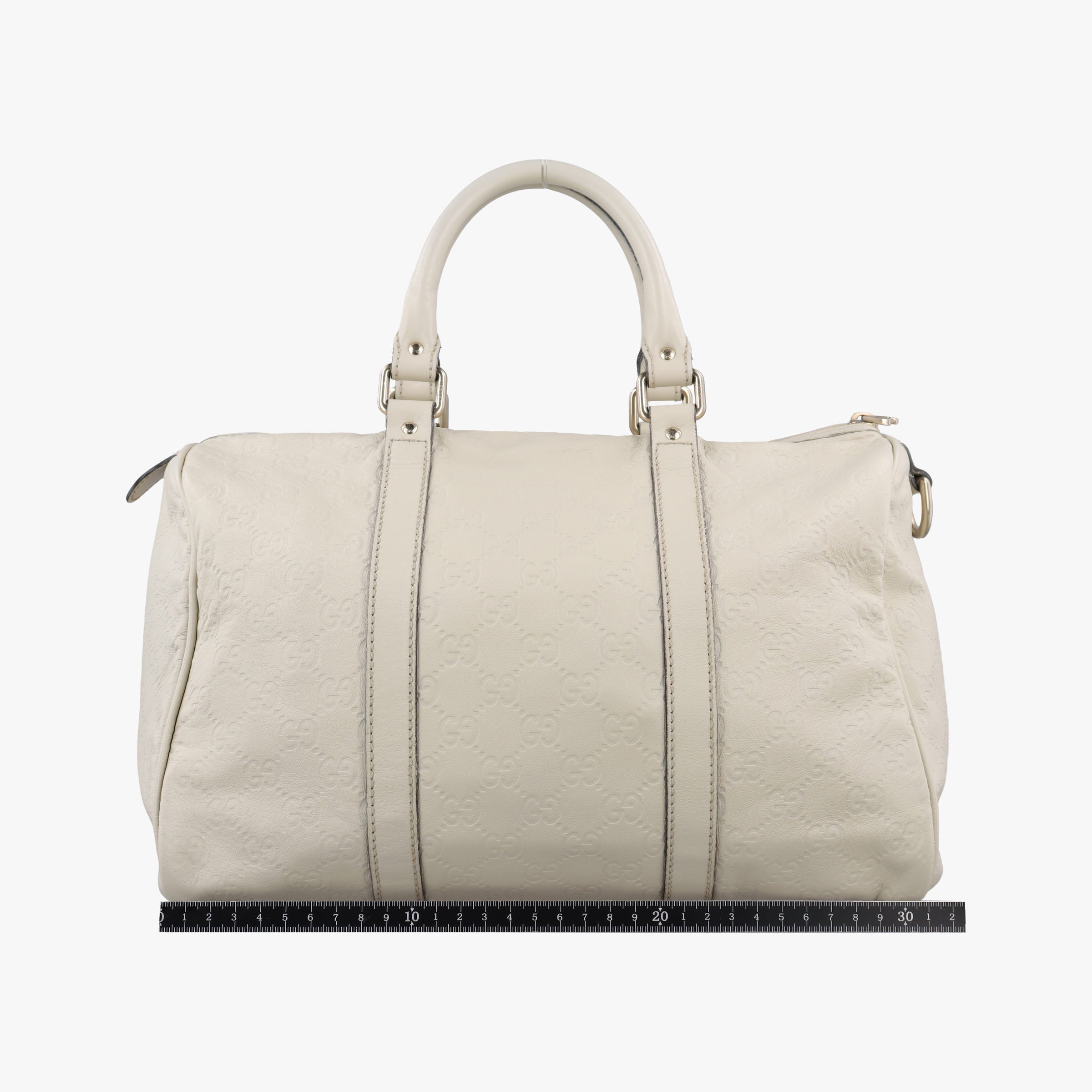 Pre-owned Gucci GG plus Spring Joy GG Supreme White Leather 193603 handbag | stylenewstar