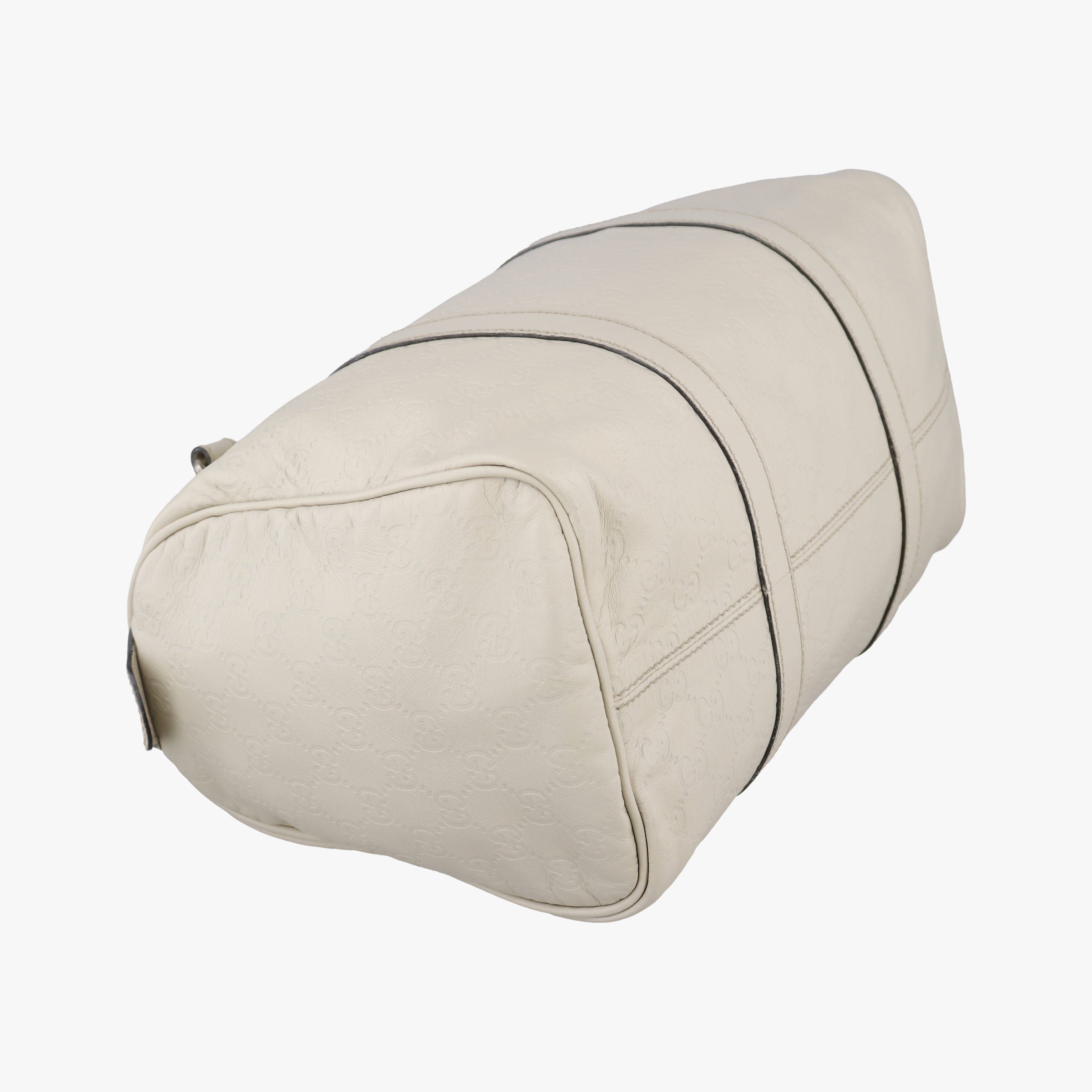 Pre-owned Gucci GG plus Spring Joy GG Supreme White Leather 193603 handbag | stylenewstar