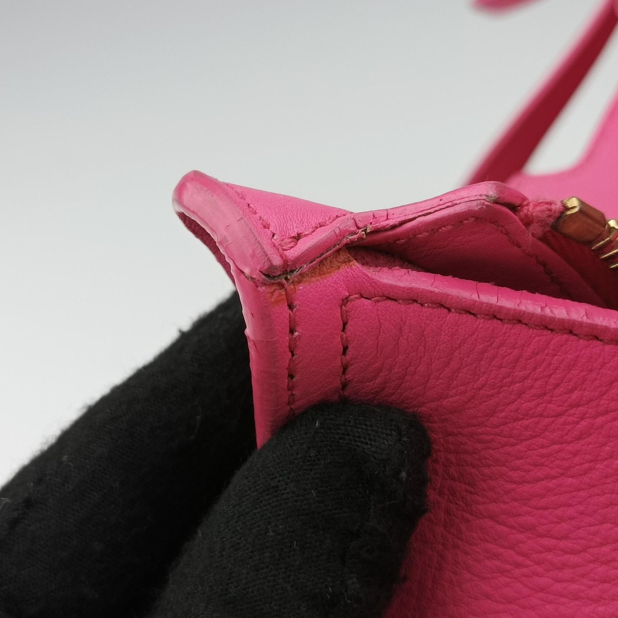 Pre-owned Yves Saint Laurent Y Ligne Petit Cabas Pink Leather 311210 shoulderbag | stylenewstar