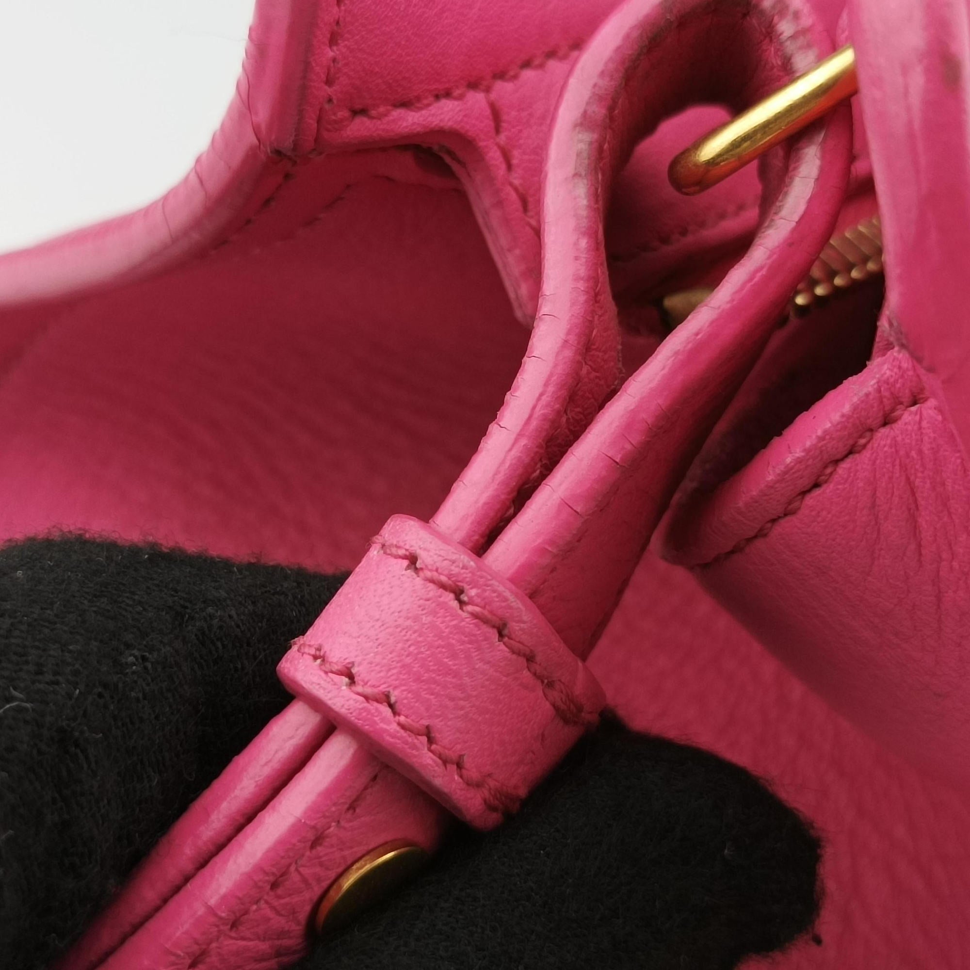 Pre-owned Yves Saint Laurent Y Ligne Petit Cabas Pink Leather 311210 shoulderbag | stylenewstar