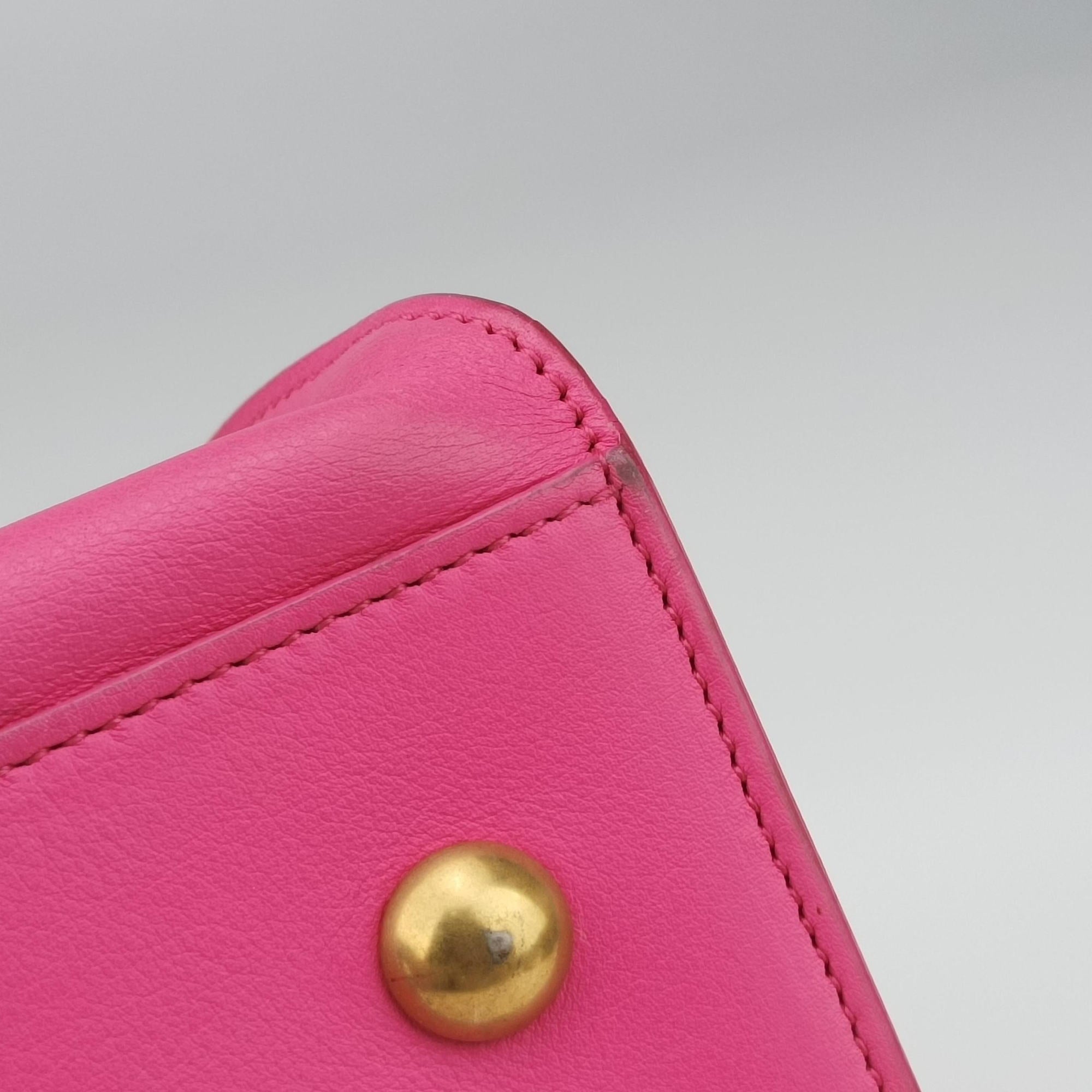 Pre-owned Yves Saint Laurent Y Ligne Petit Cabas Pink Leather 311210 shoulderbag | stylenewstar