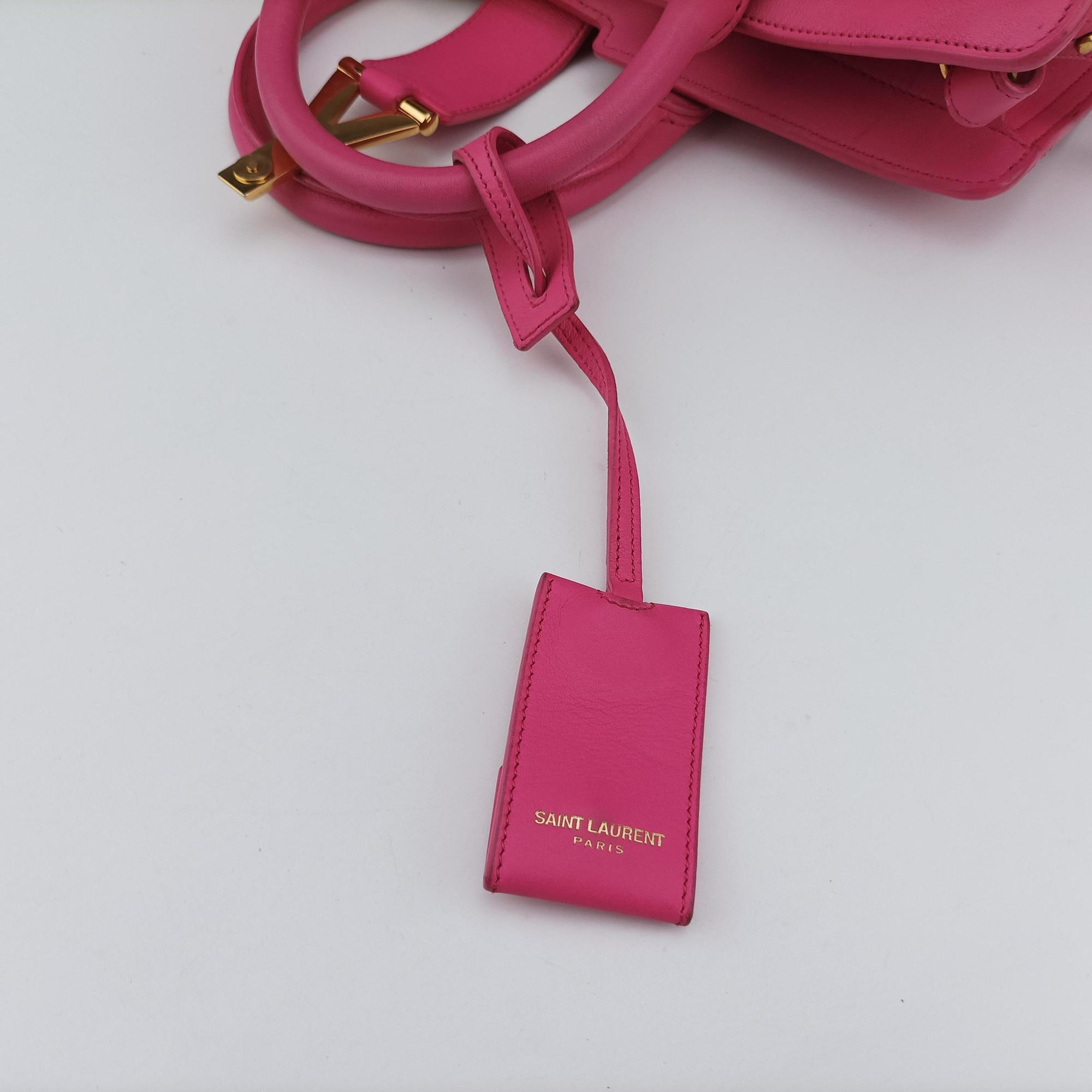 Pre-owned Yves Saint Laurent Y Ligne Petit Cabas Pink Leather 311210 shoulderbag | stylenewstar