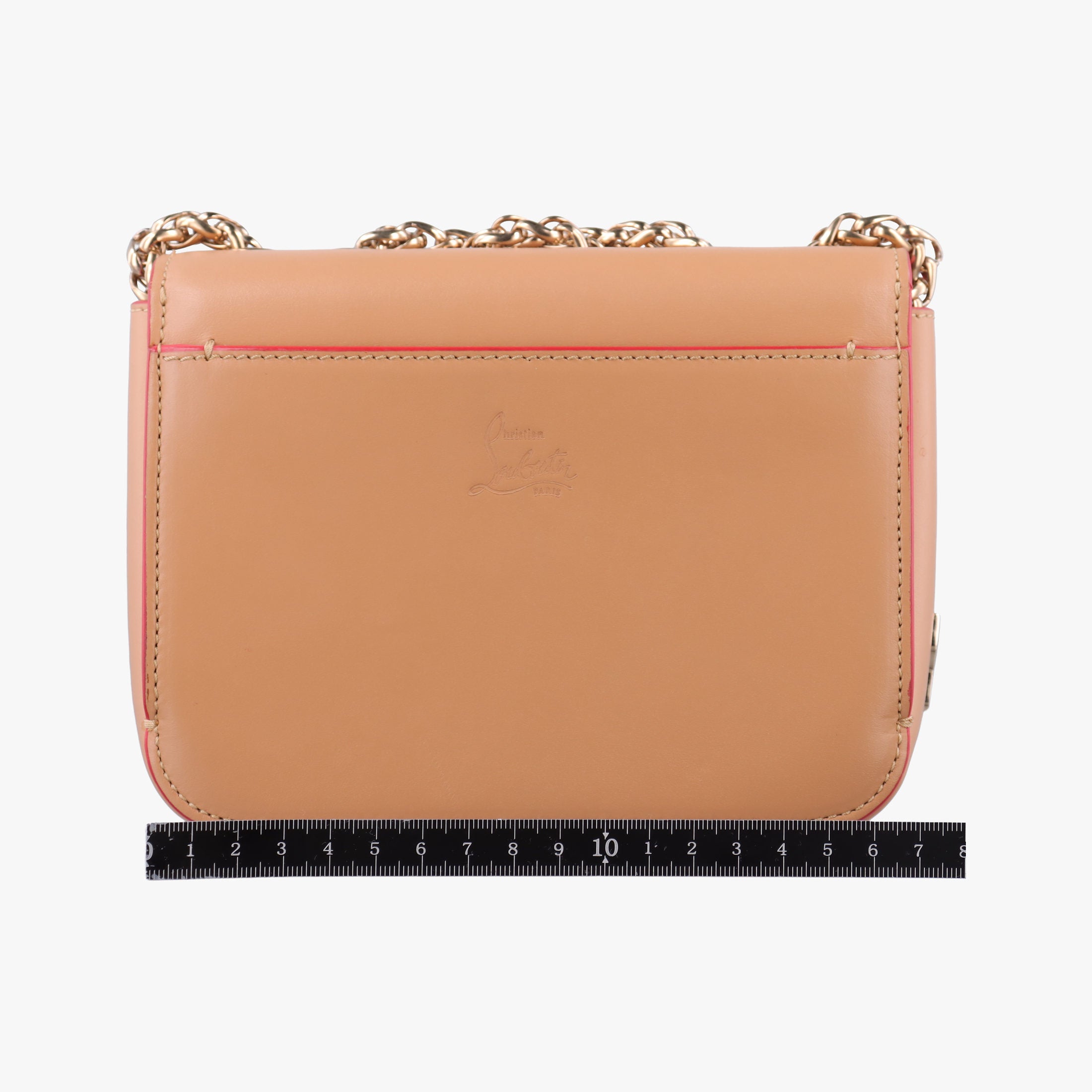 Pre-owned Christian Louboutin Night Tudor Spikes Small Sweet Charity Camel Leather  shoulderbag | stylenewstar