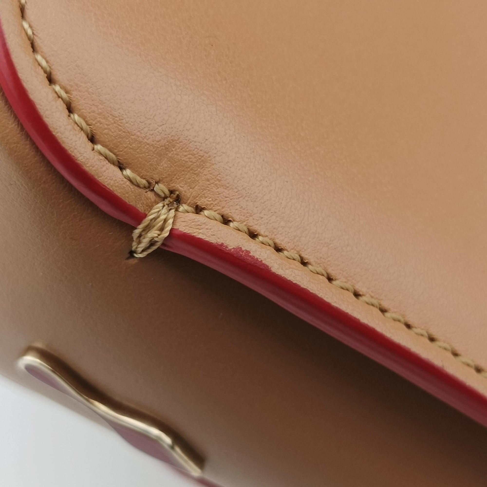 Pre-owned Christian Louboutin Night Tudor Spikes Small Sweet Charity Camel Leather  shoulderbag | stylenewstar