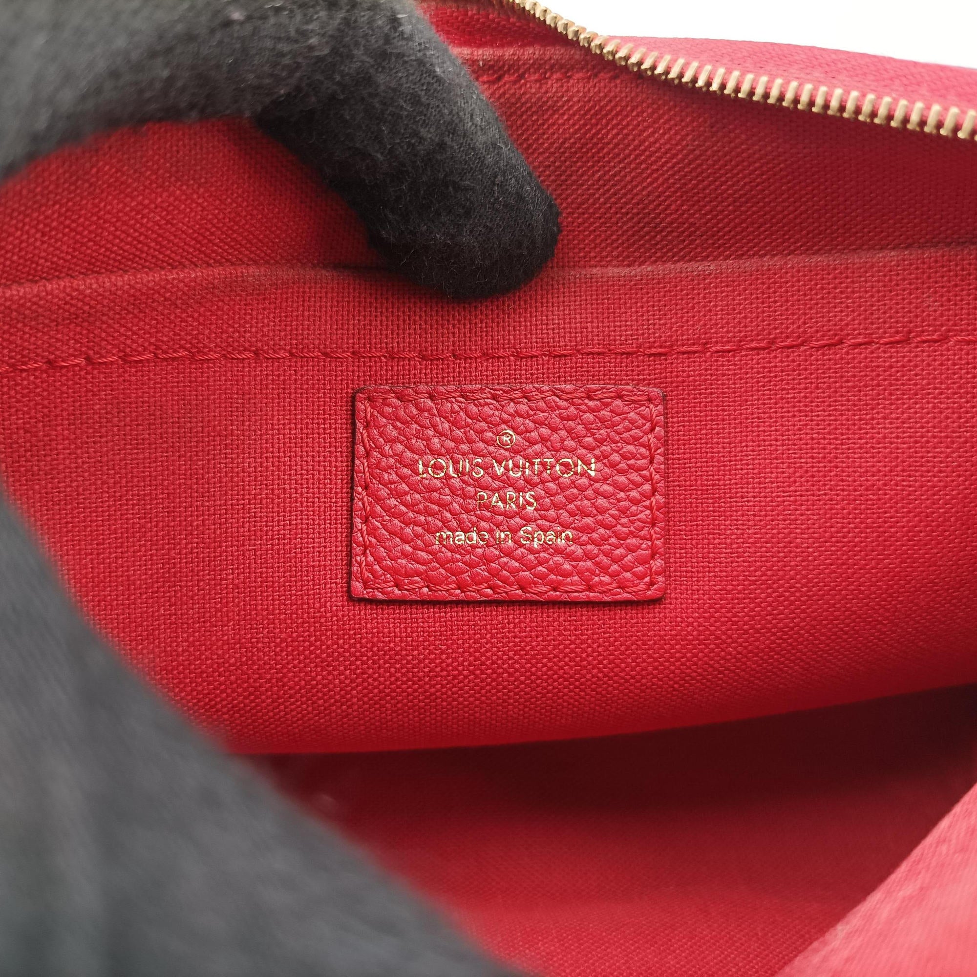 Vintage Louis Vuitton PALLAS Clutch brown×CERISE Monogram Canvas ácalf leather M41638 shoulderbag | stylenewstar
