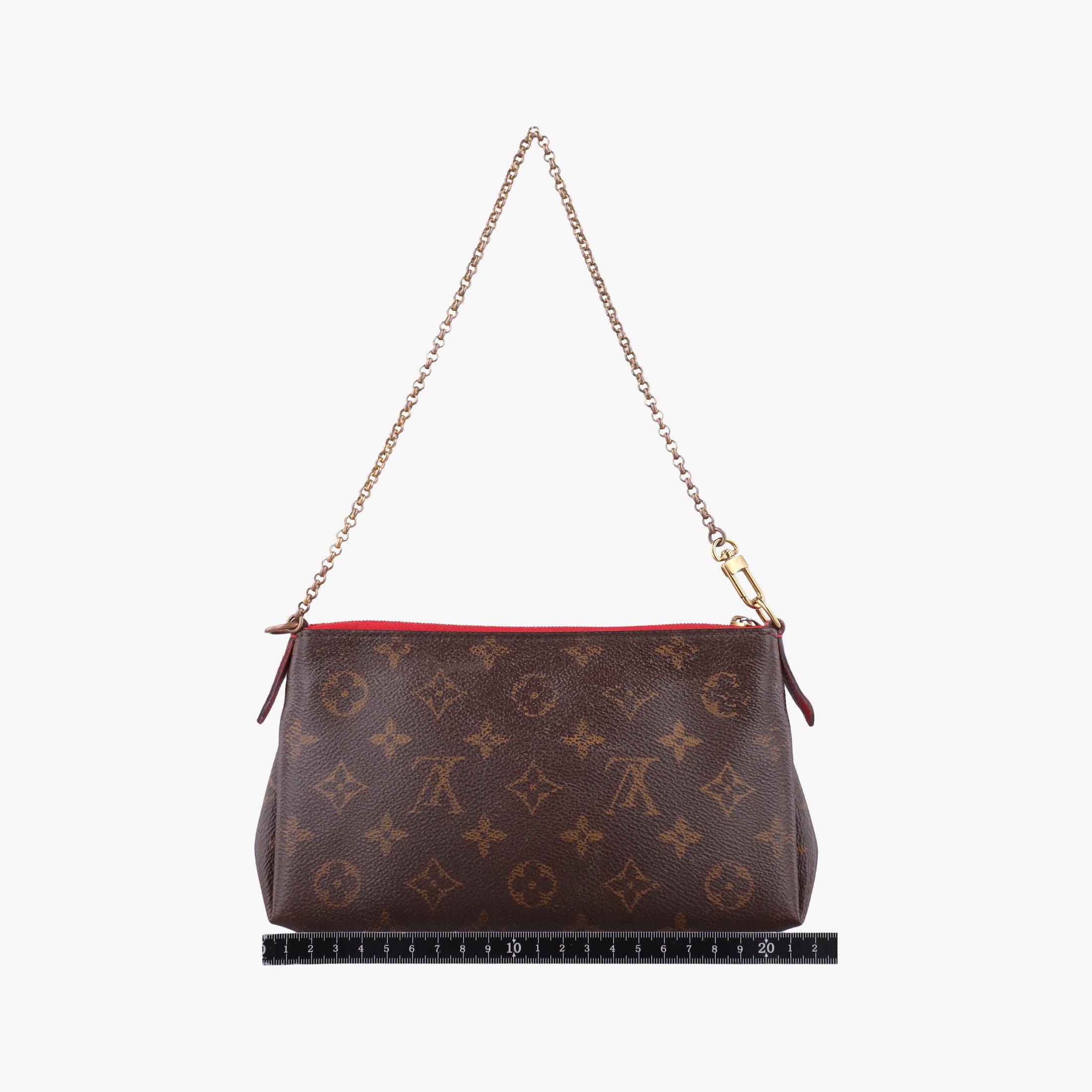 Vintage Louis Vuitton PALLAS Clutch brown×CERISE Monogram Canvas ácalf leather M41638 shoulderbag | stylenewstar
