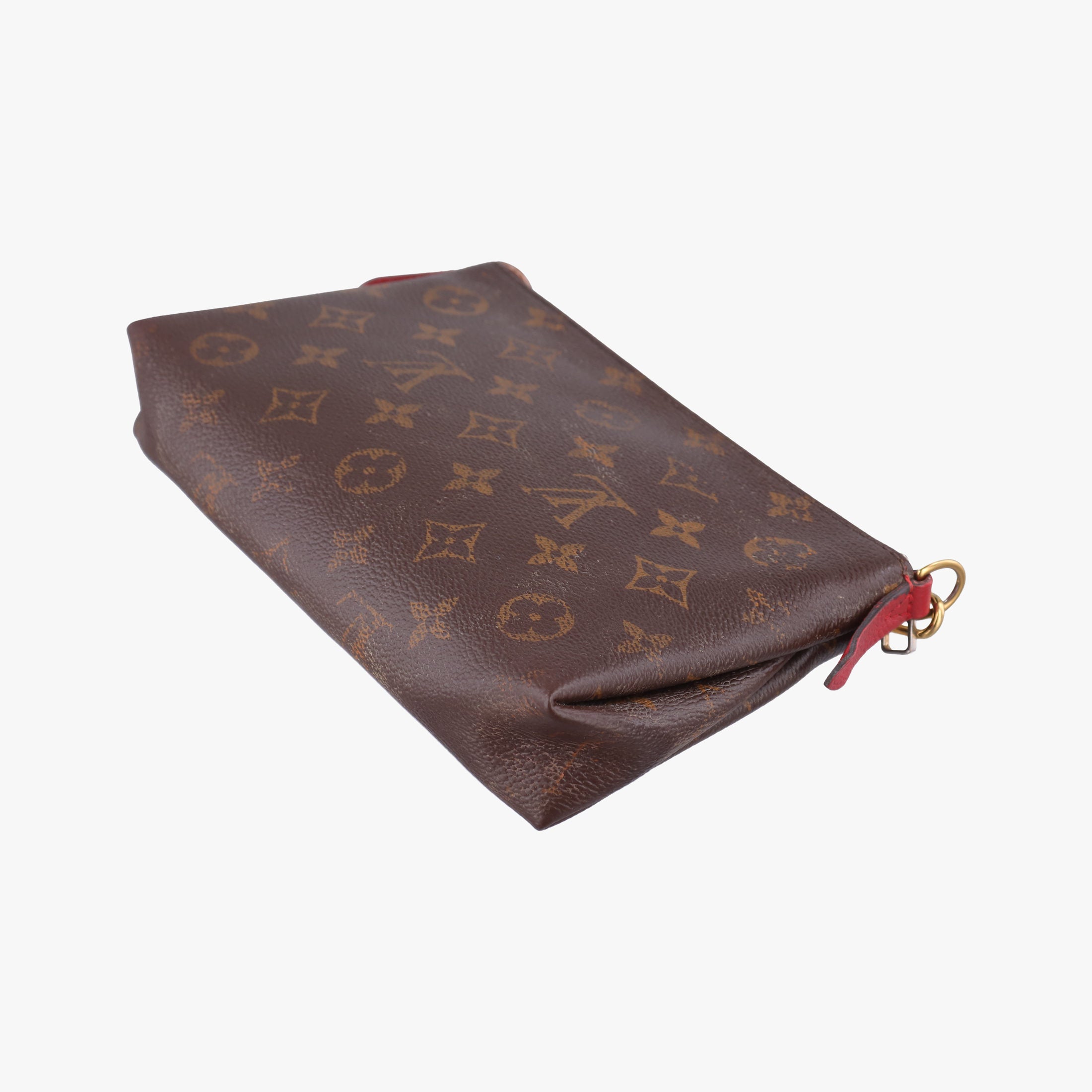 Vintage Louis Vuitton PALLAS Clutch brown×CERISE Monogram Canvas ácalf leather M41638 shoulderbag | stylenewstar