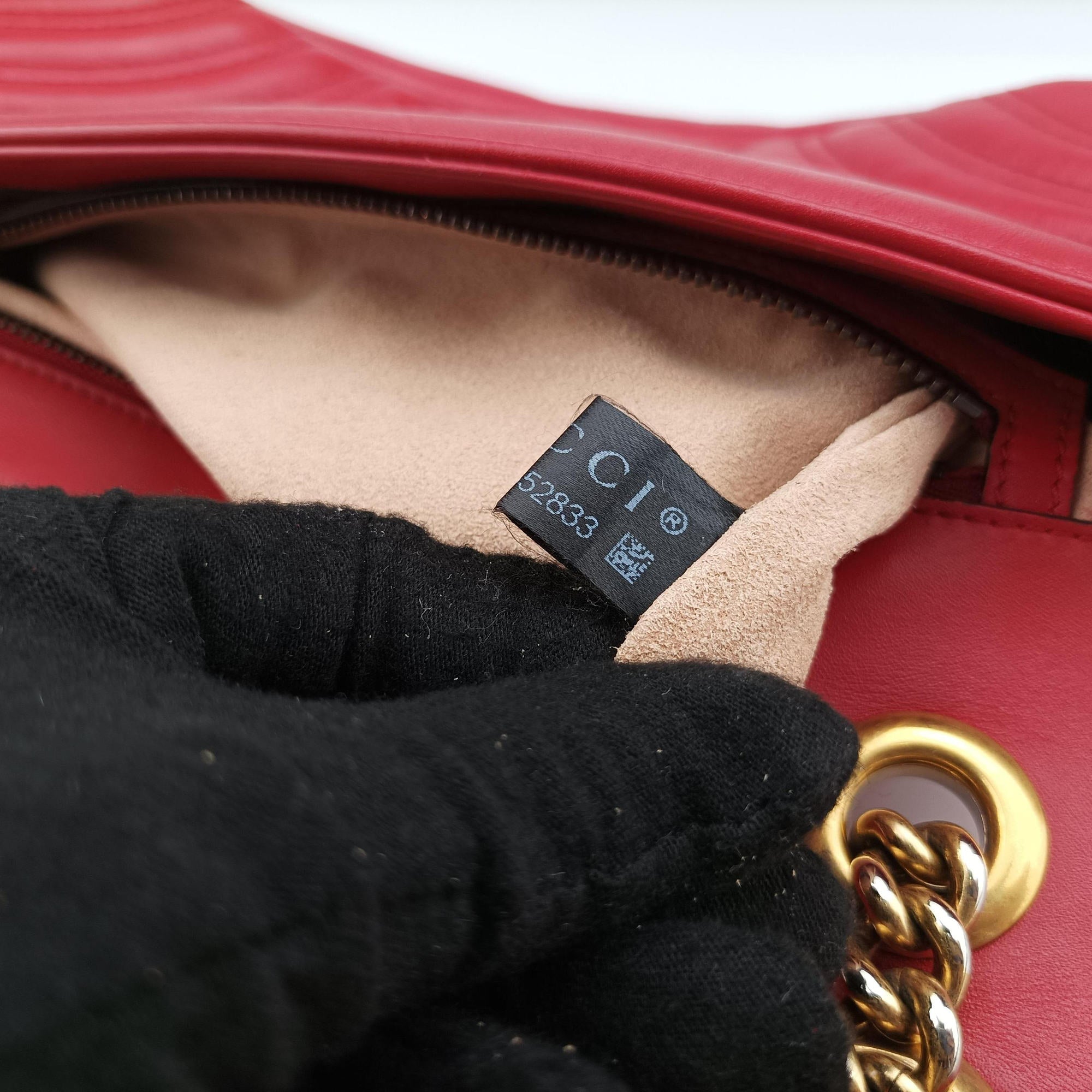 Pre-owned Gucci GG Marmont Red Leather 443497 shoulderbag | stylenewstar