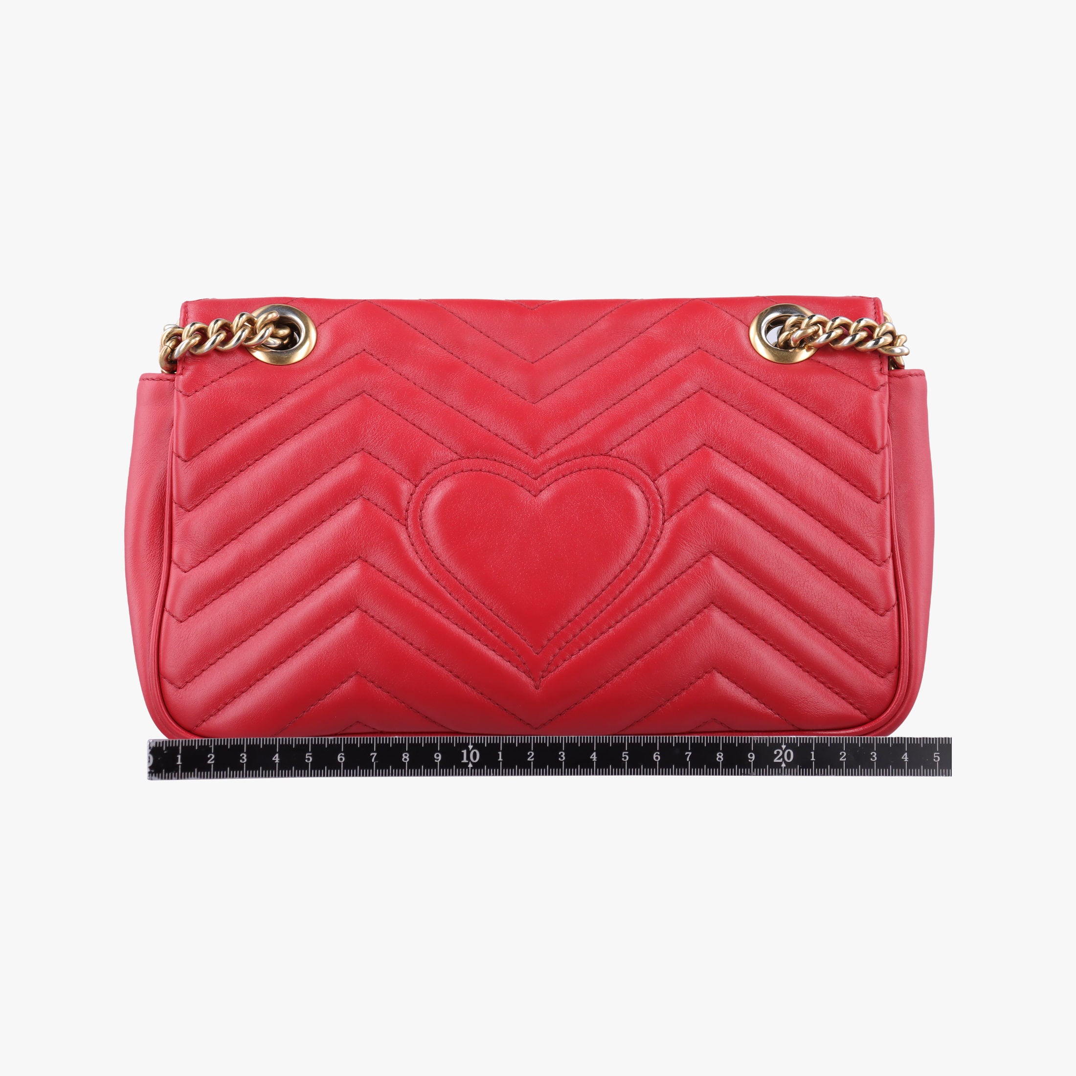 Pre-owned Gucci GG Marmont Red Leather 443497 shoulderbag | stylenewstar