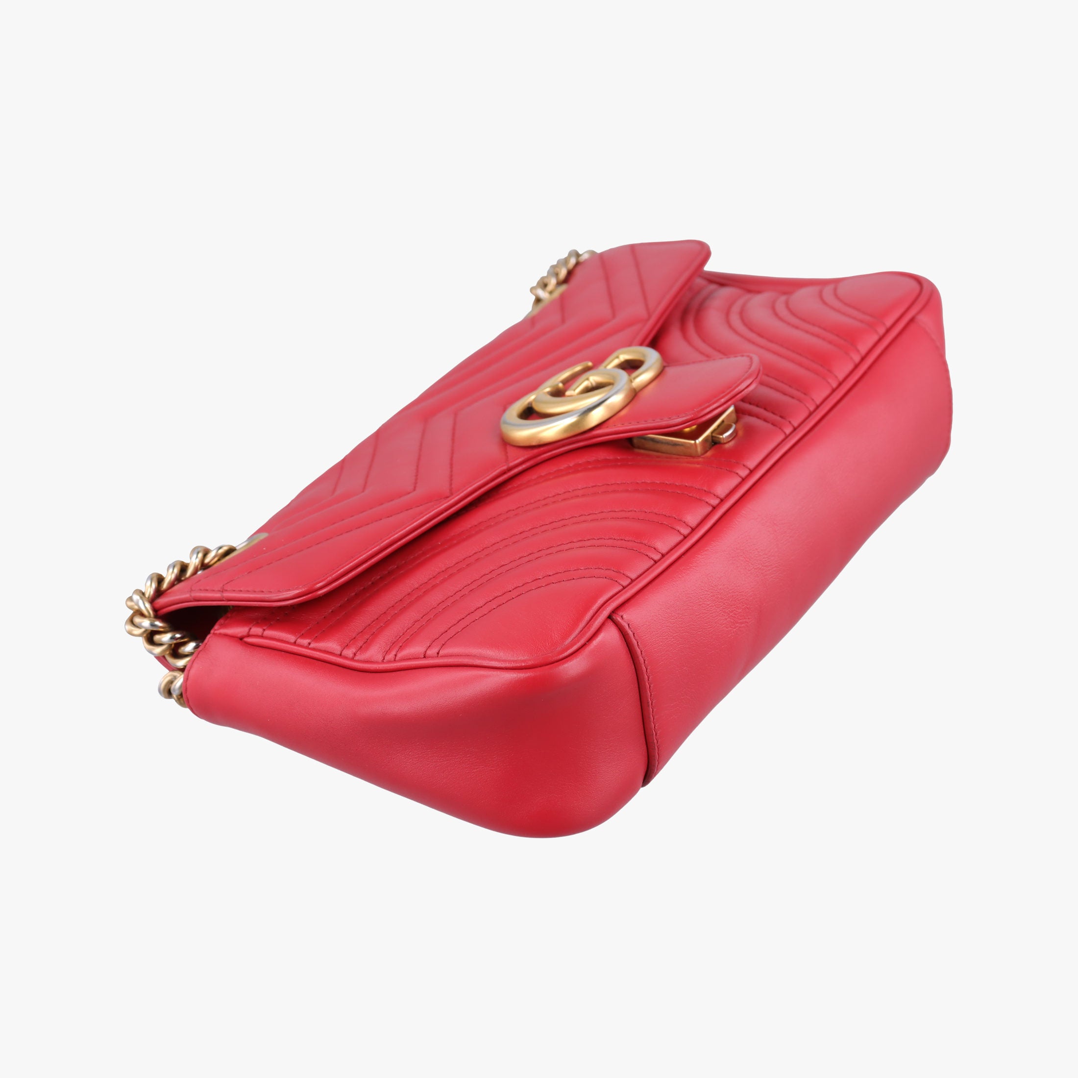 Pre-owned Gucci GG Marmont Red Leather 443497 shoulderbag | stylenewstar