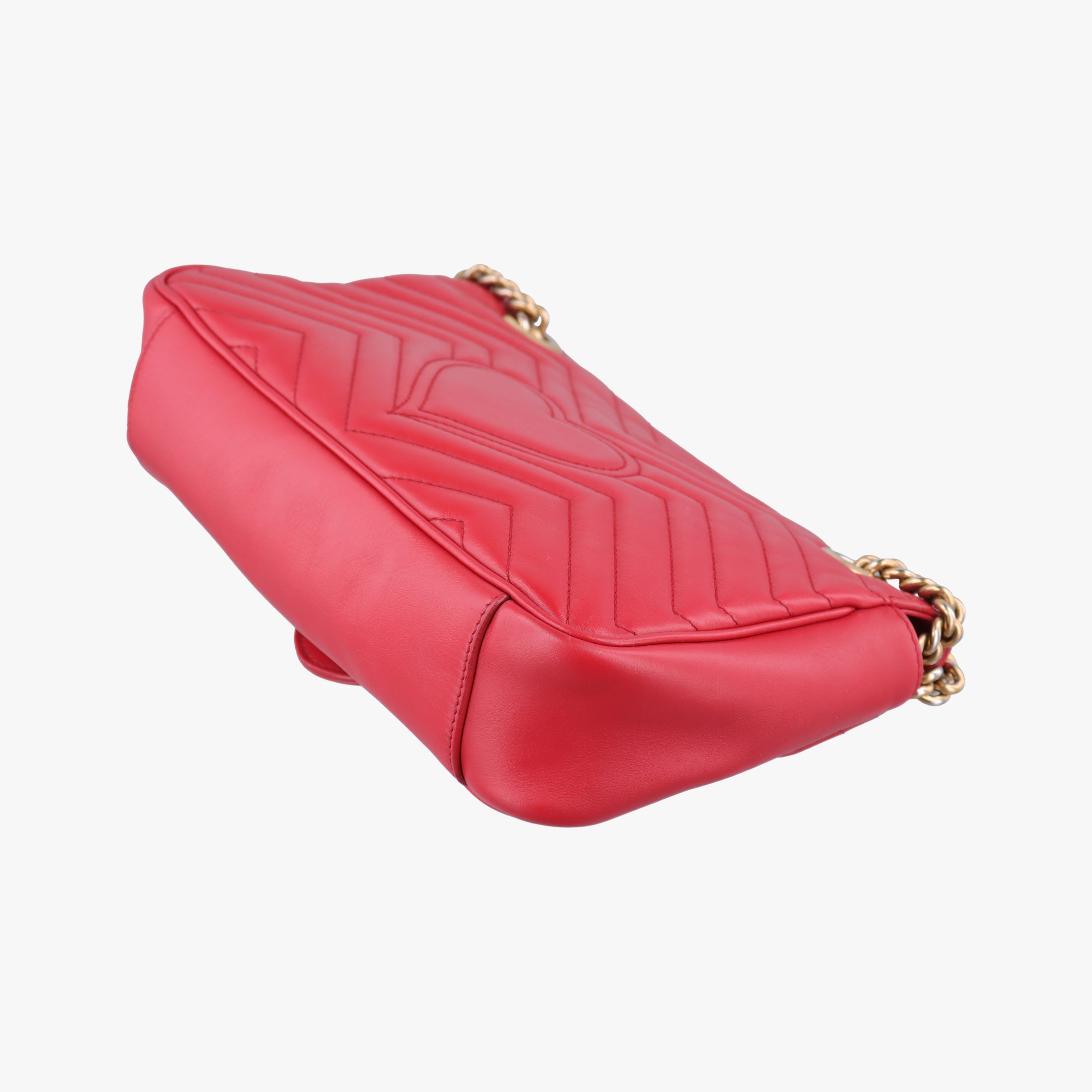 Pre-owned Gucci GG Marmont Red Leather 443497 shoulderbag | stylenewstar